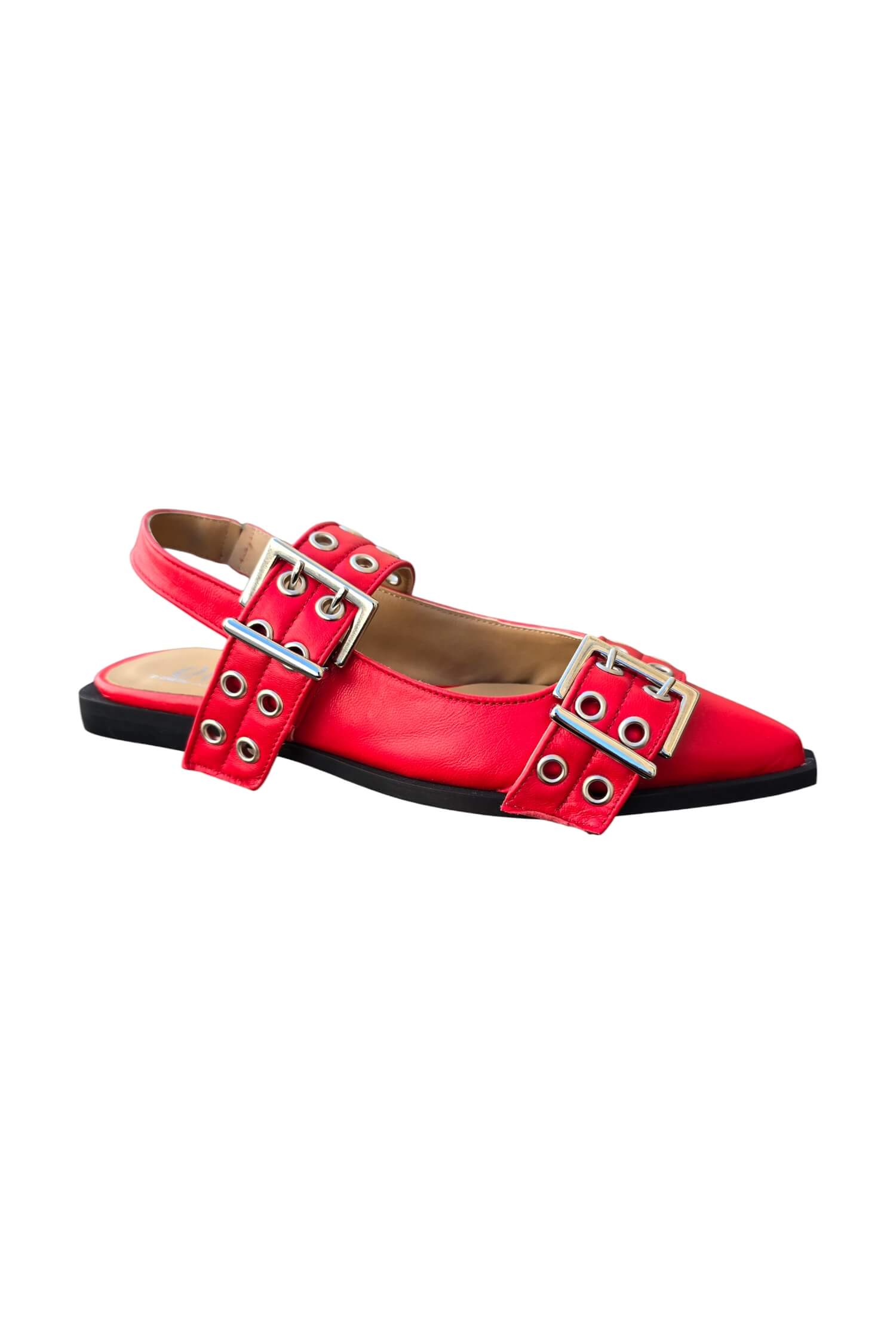 Women's leather ballerinas OVYE red