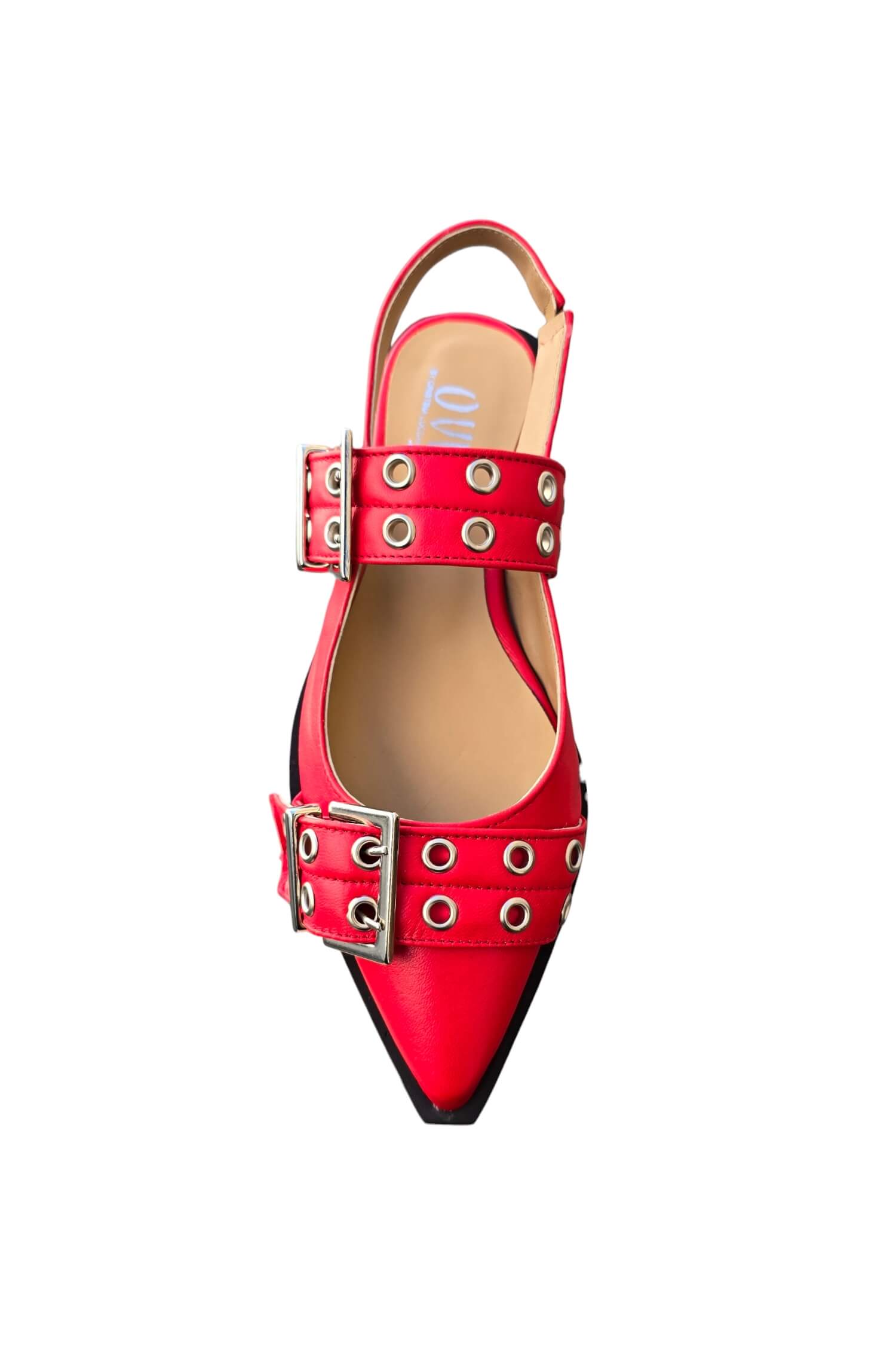 Women's leather ballerinas OVYE red