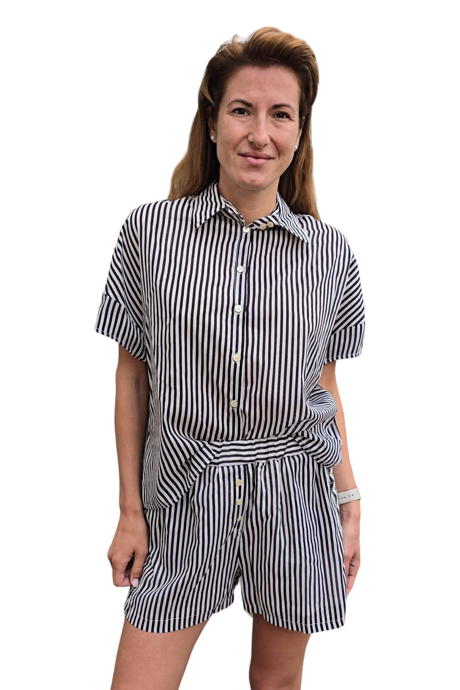 Women's summer shirt DIXIE striped black