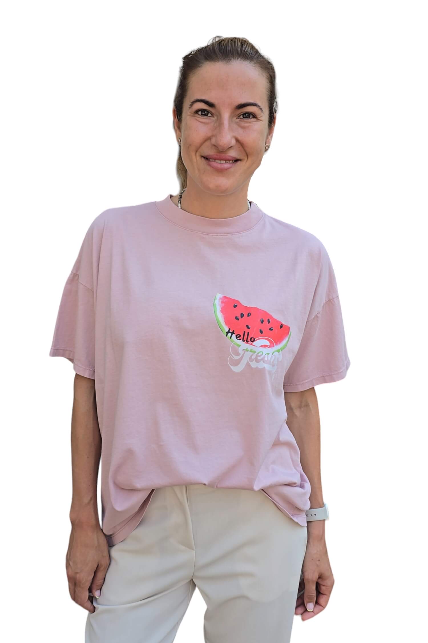 Women's t-shirt with watermelon print VICOLO pink