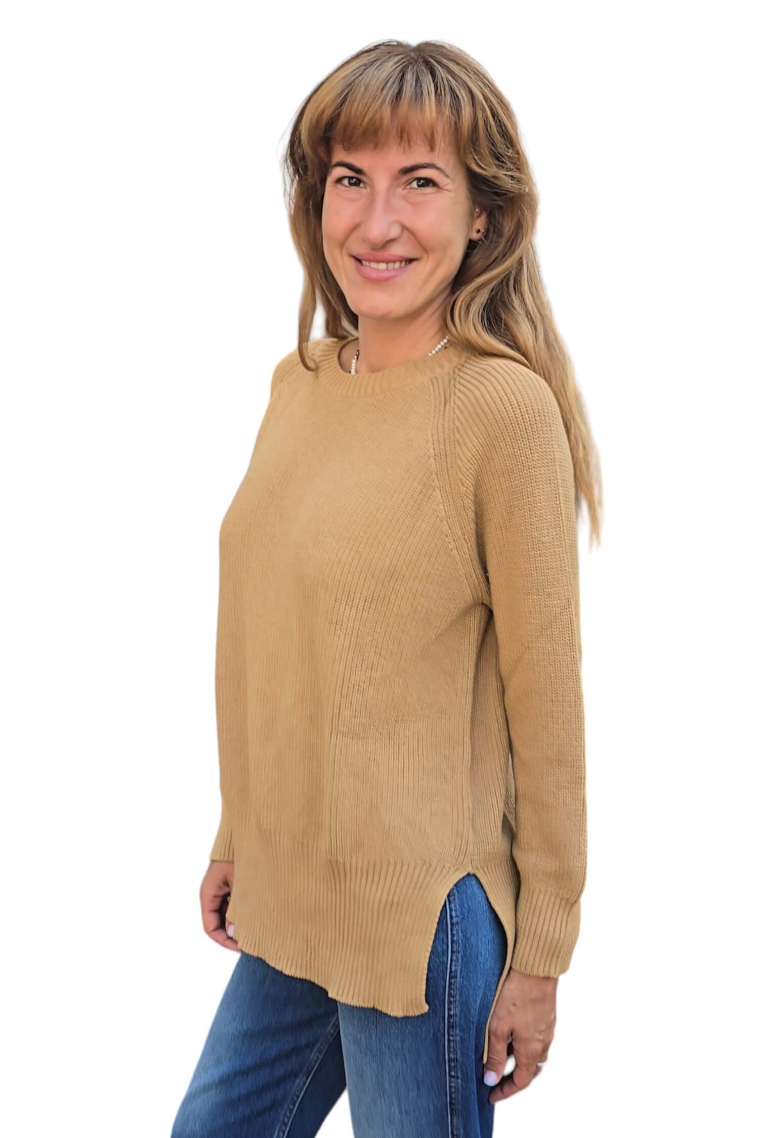 Women's knitted sweater KONTATTO brown