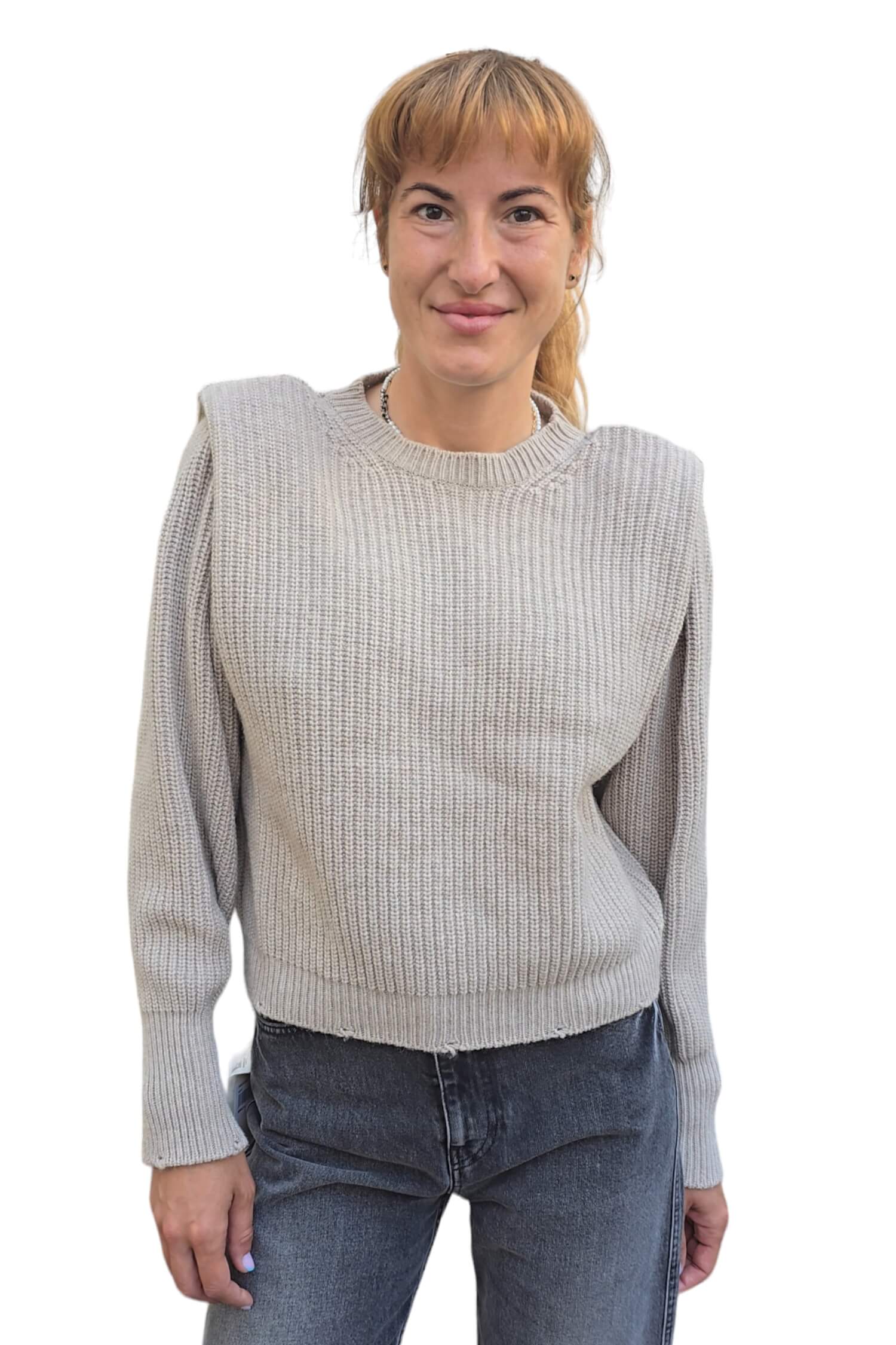 Women's knitted cashmere sweater VICOLO beige (cashmere blend)