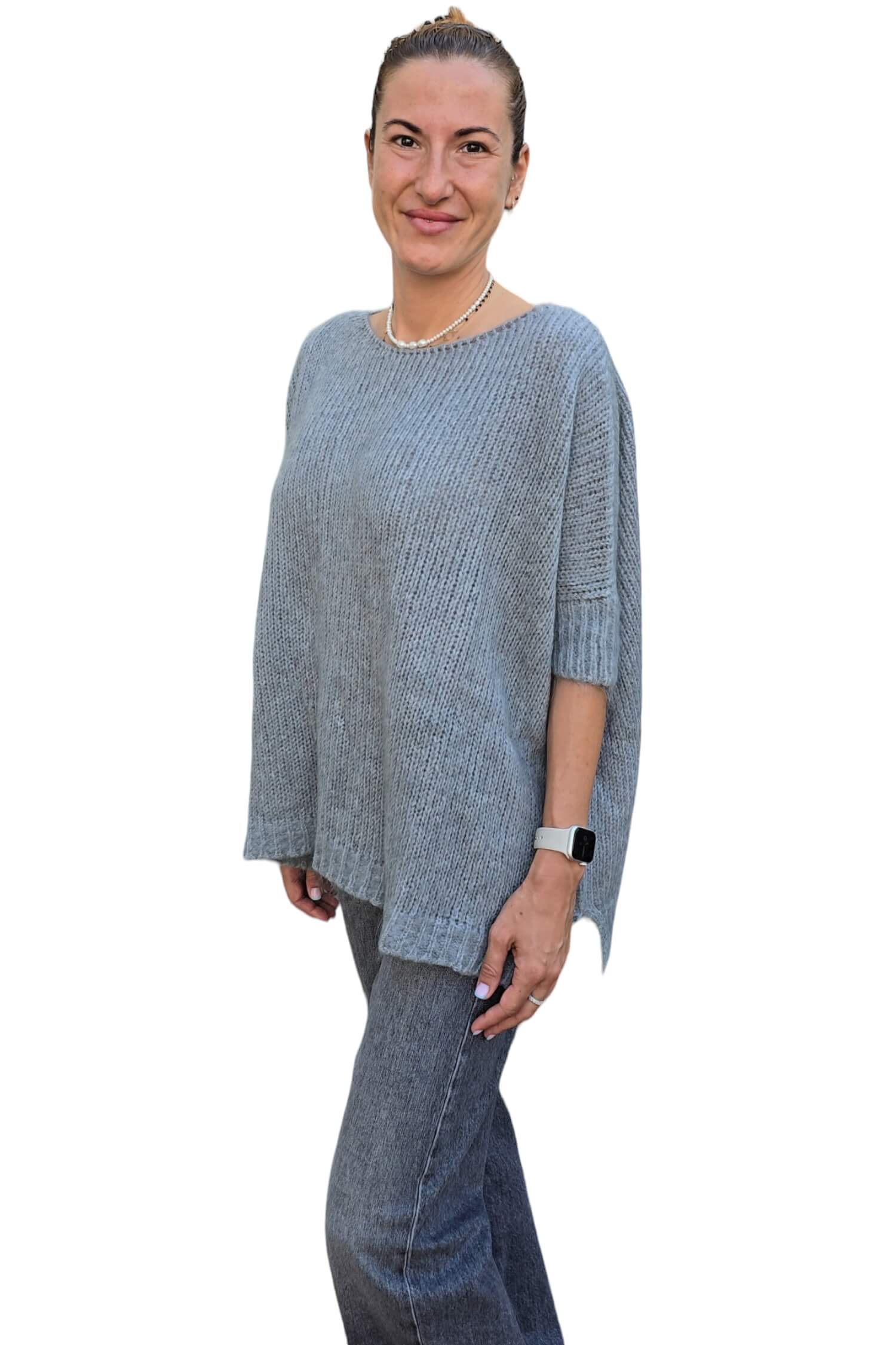 Women's knitted sweater KONTATTO gray