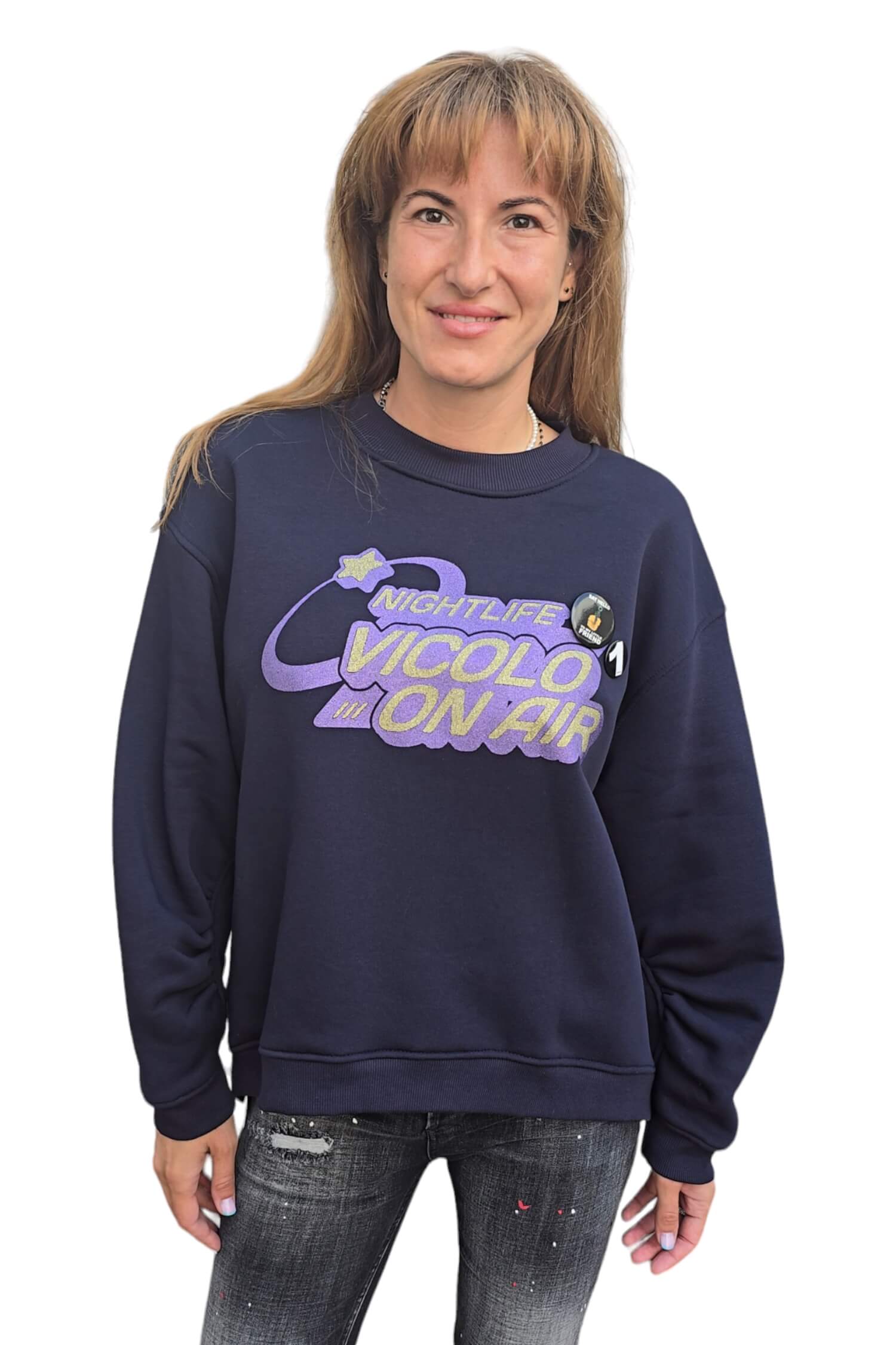 Women's oversize sweatshirt VICOLO dark blue