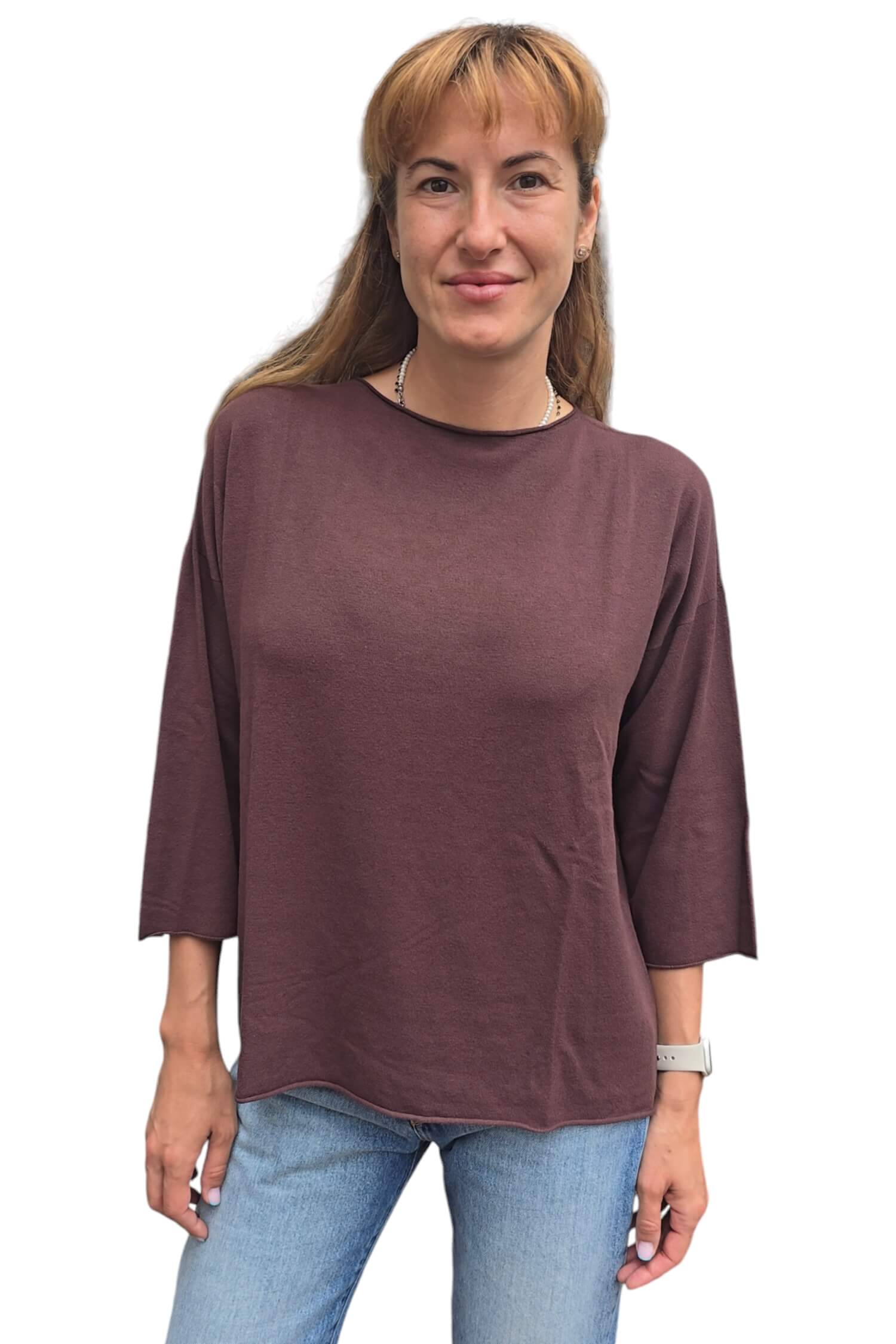 Women's thin sweater KONTATTO burgundy