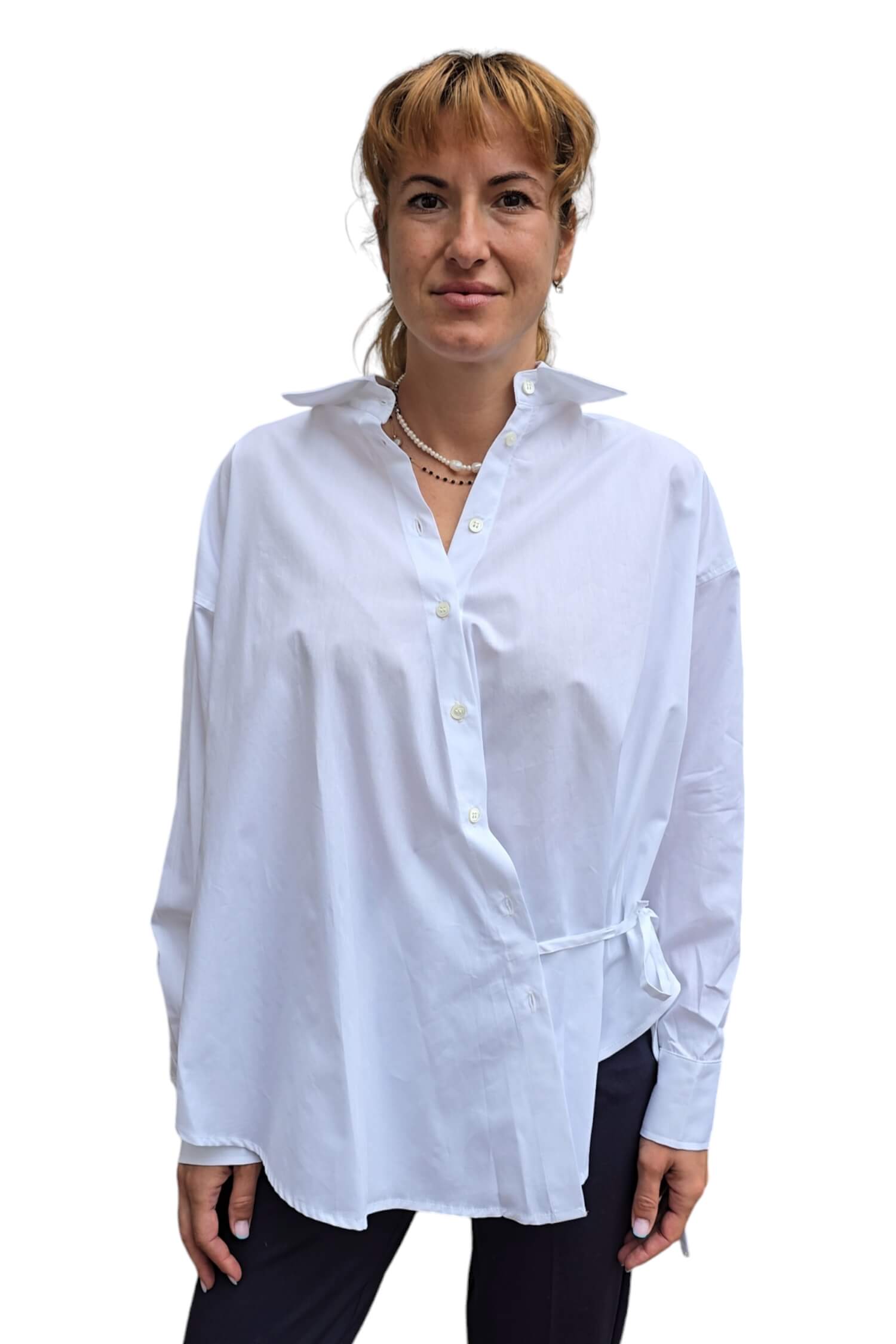 Women's shirt with tie VICOLO white