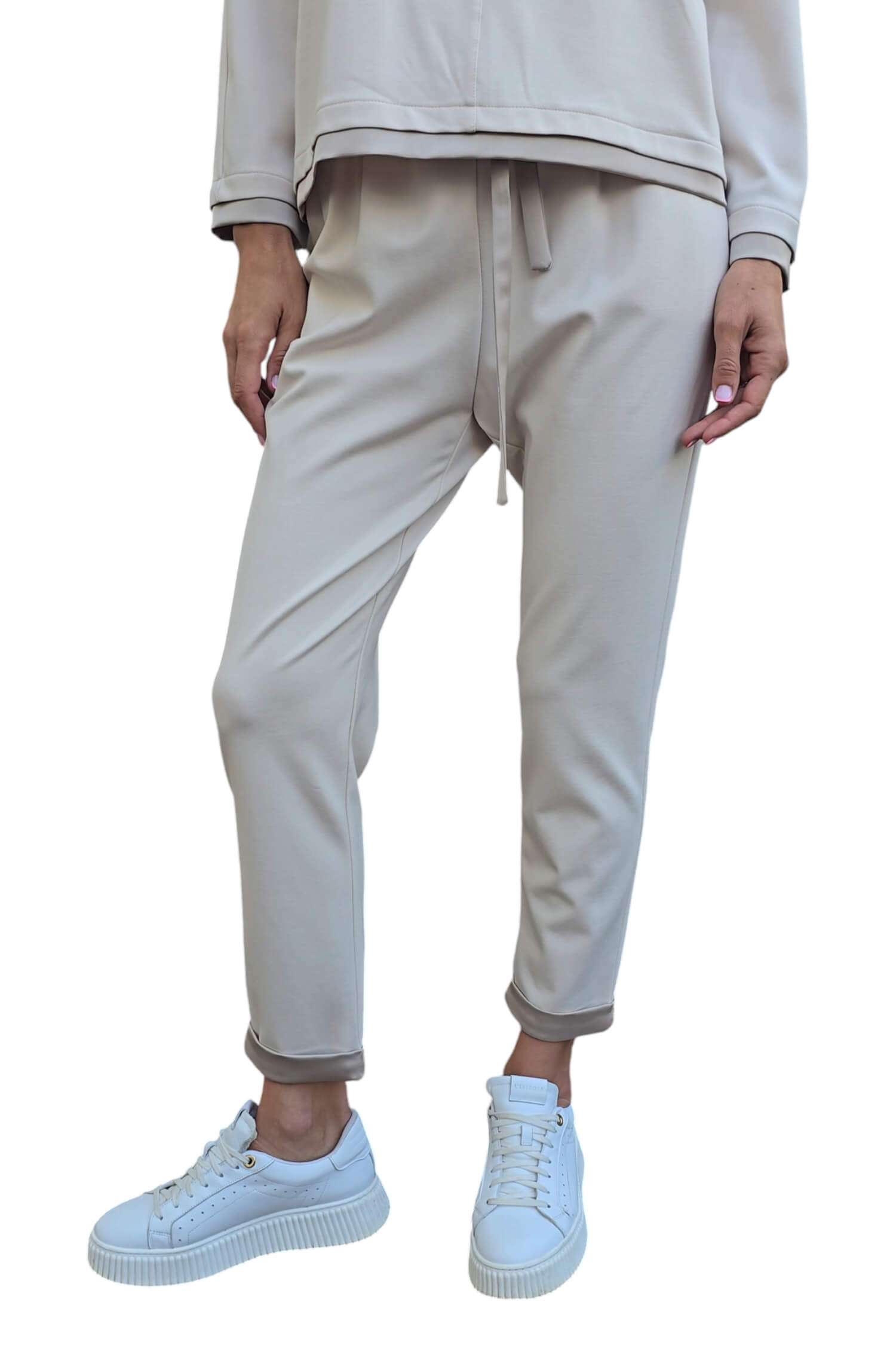 Women's elegant IMPERIAL beige sweatpants