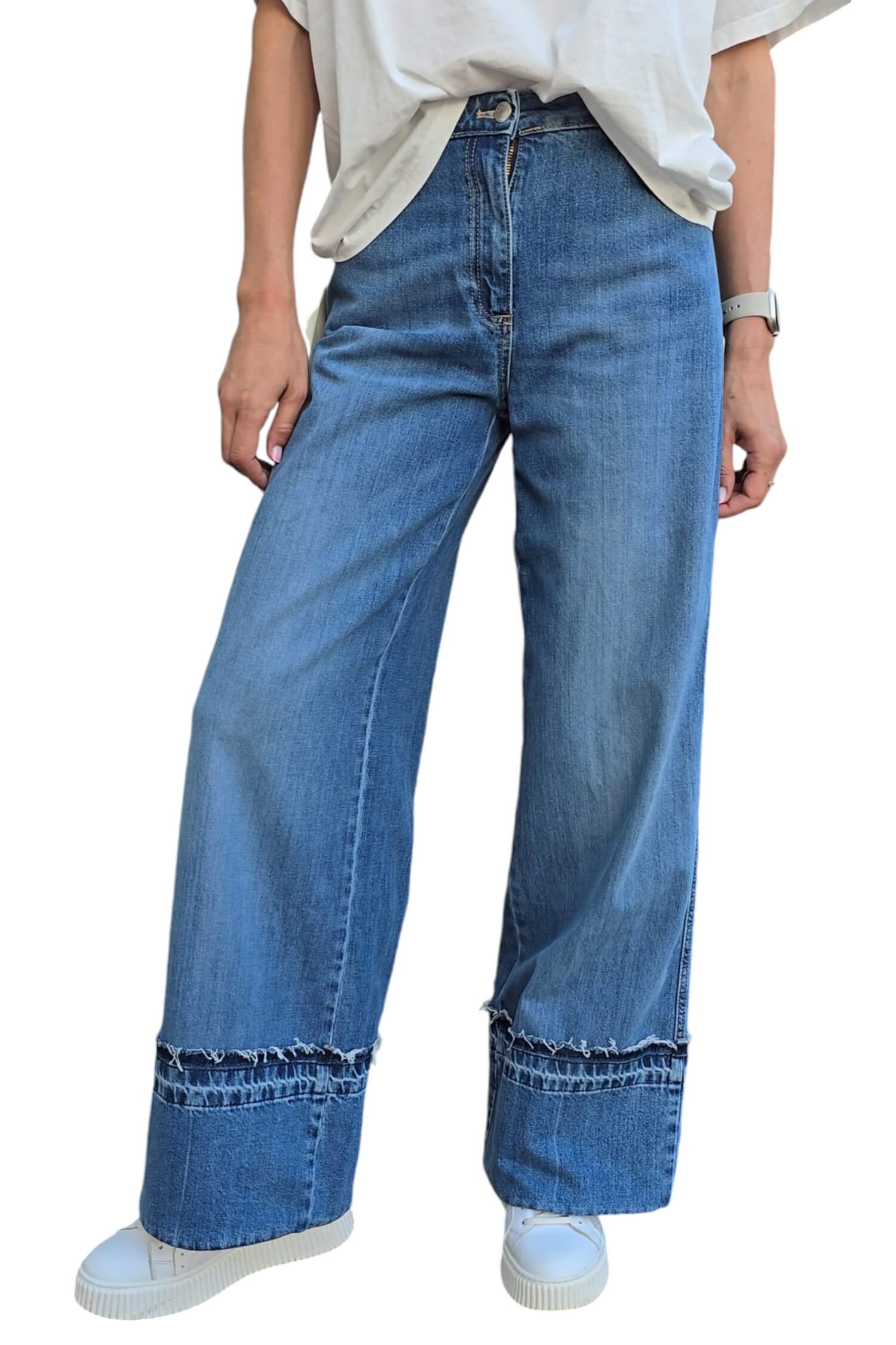 Women's wide jeans LEXIE VICOLO blue