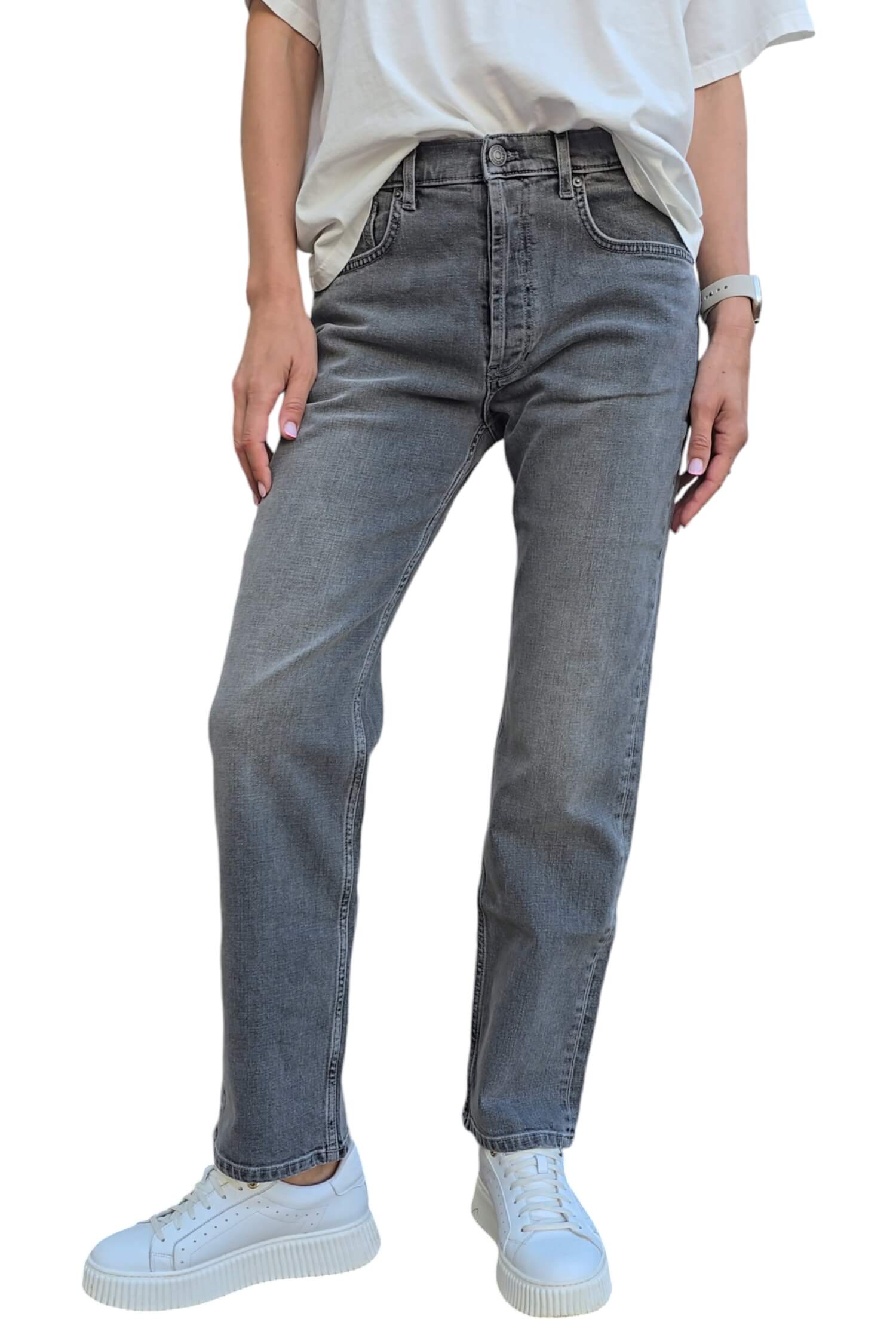 Women's straight cut jeans VICOLO gray