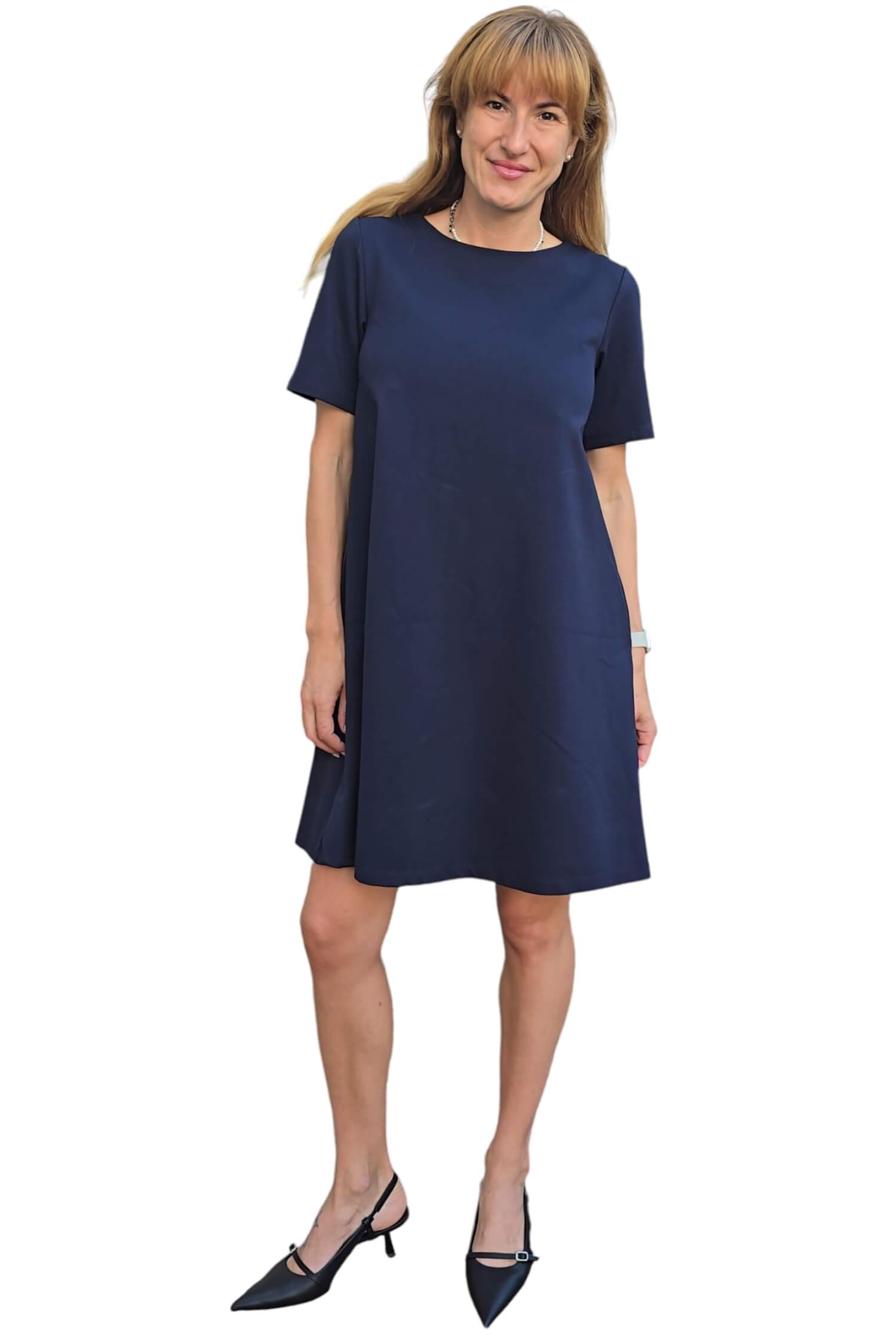 Women's knitted short dress VICOLO blue