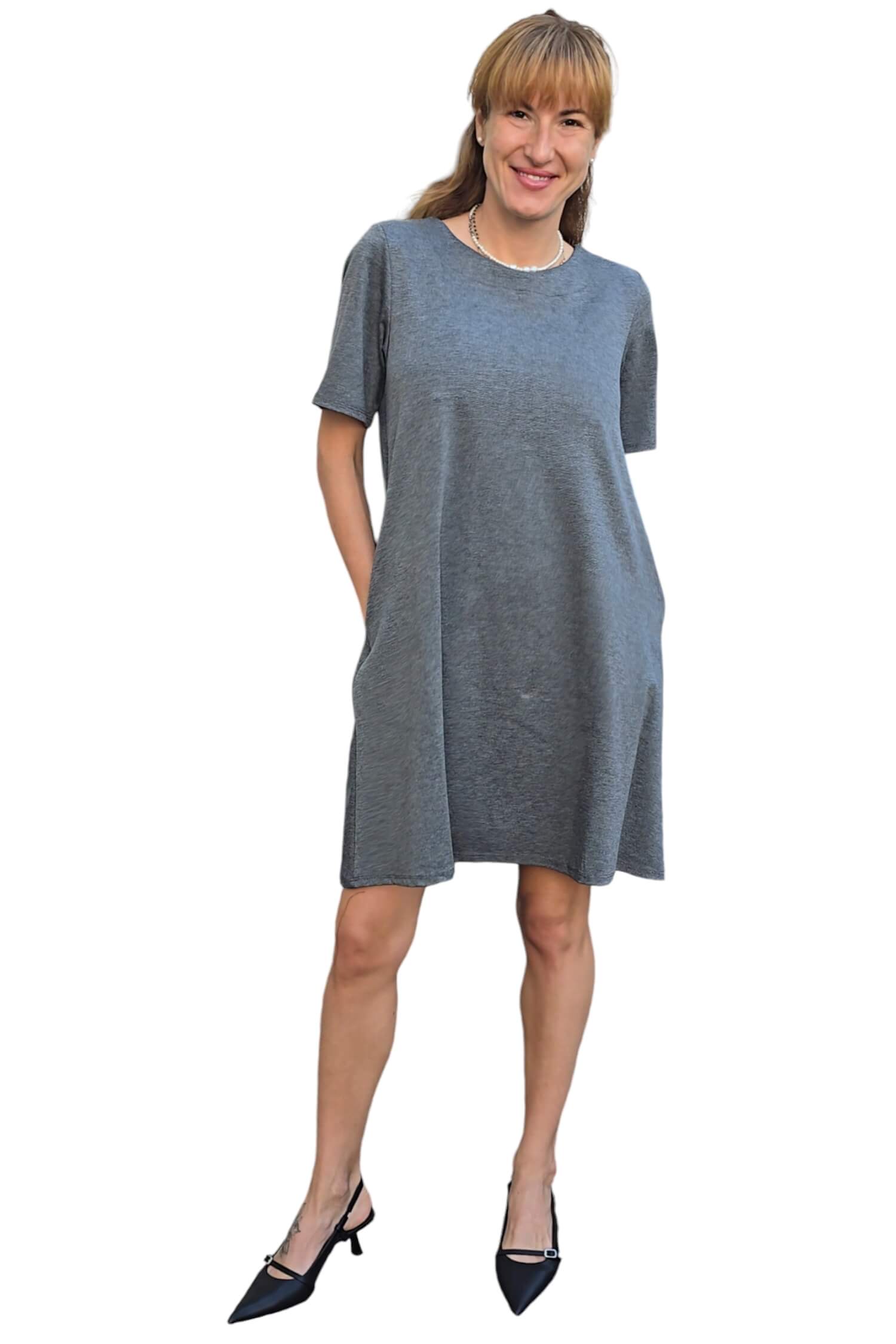 Women's knitted short dress VICOLO gray