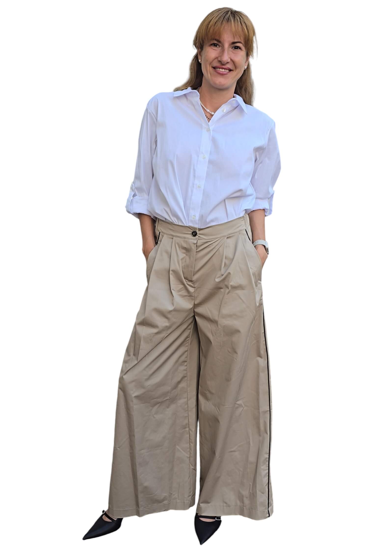 Women's wide trousers VICOLO brown