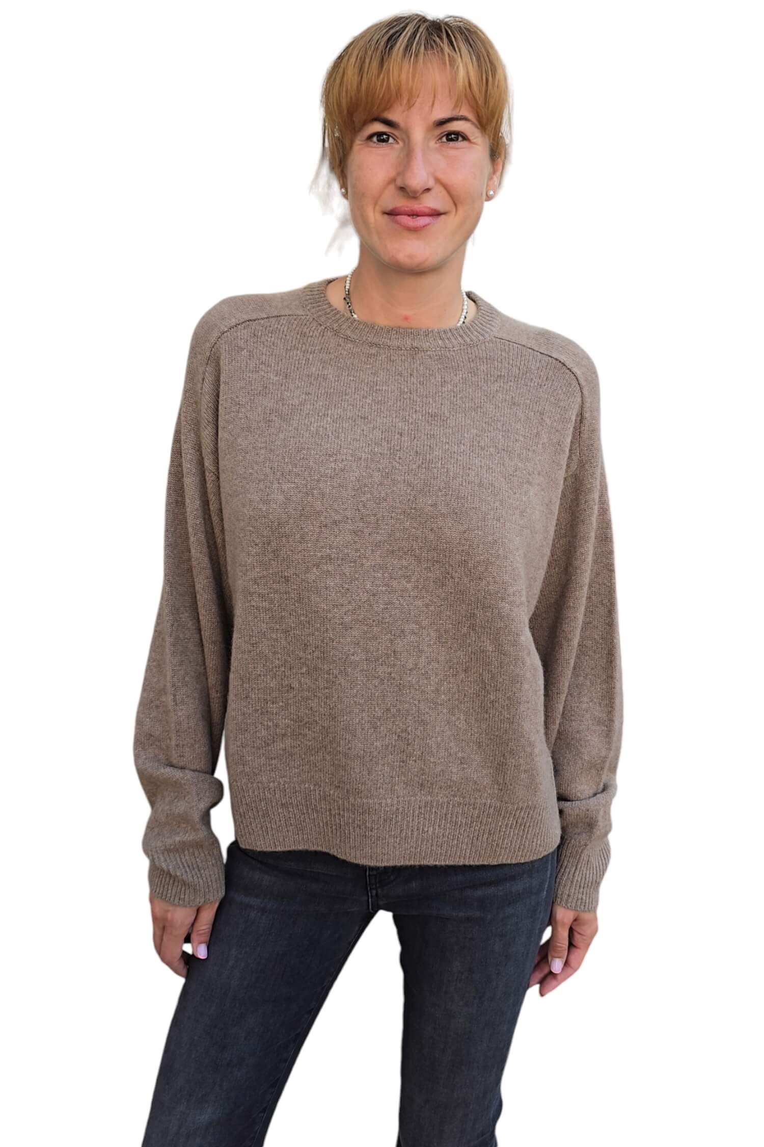 Women's 100% cashmere sweater VICOLO brown