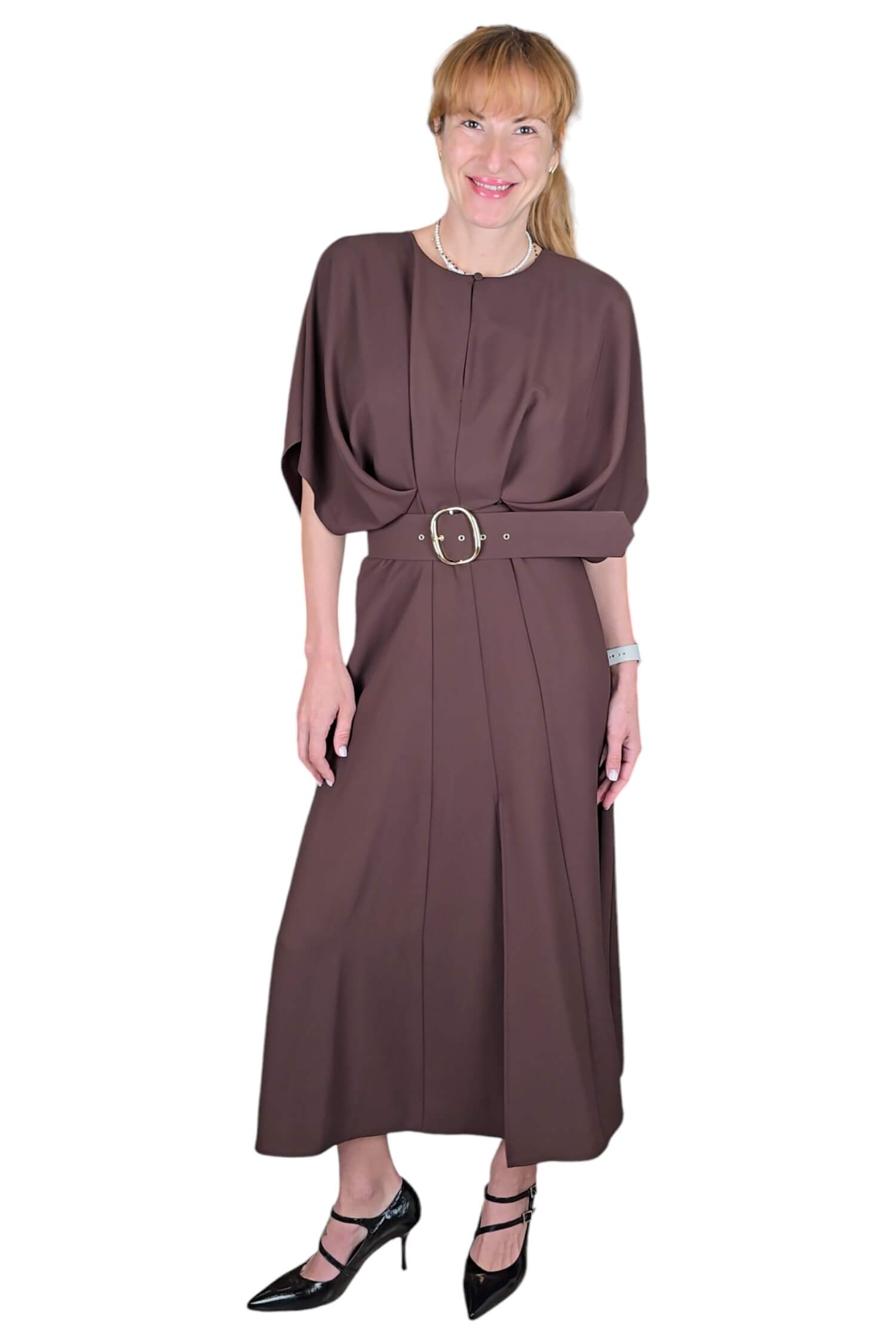 Women's social long dress IMPERIAL brown