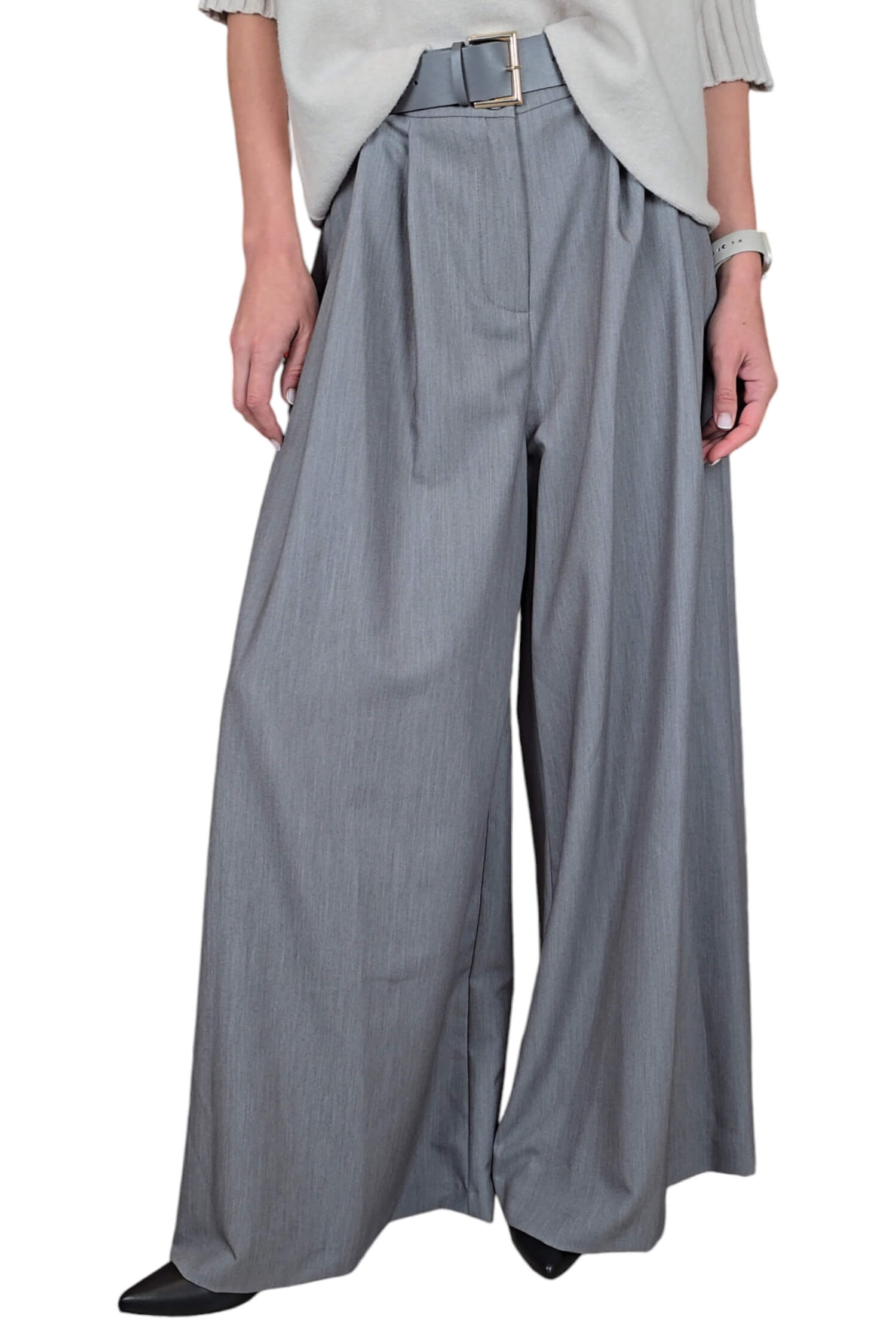 Women's wide elegant IMPERIAL gray trousers