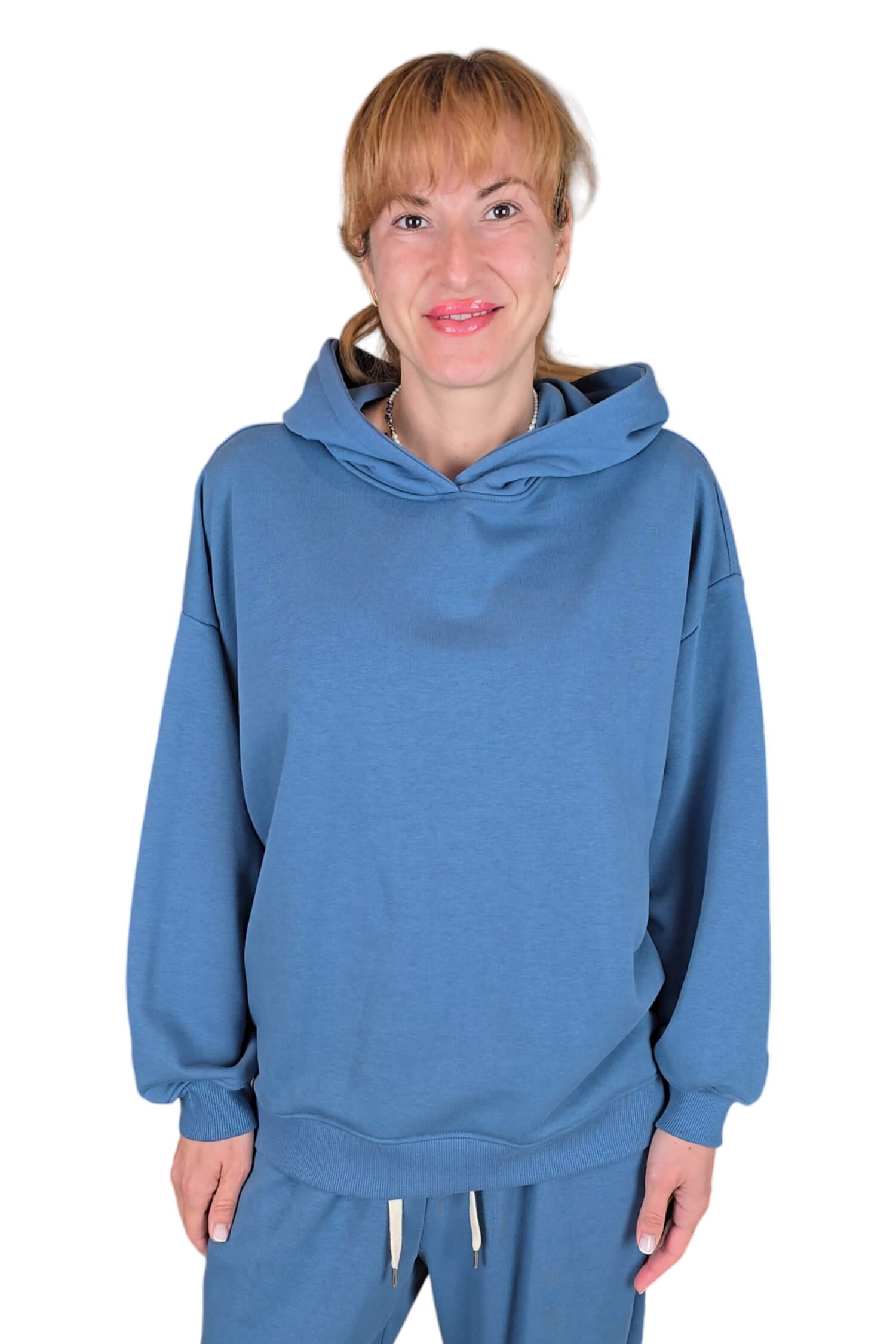 Women's oversize hooded sweatshirt VICOLO blue