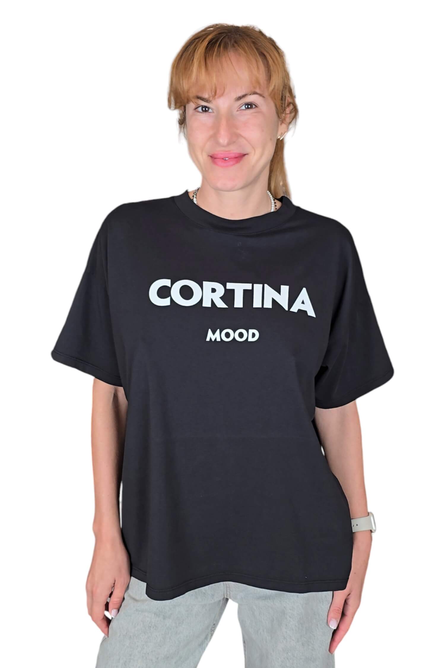 Women's oversize t-shirt with the inscription VICOLO black