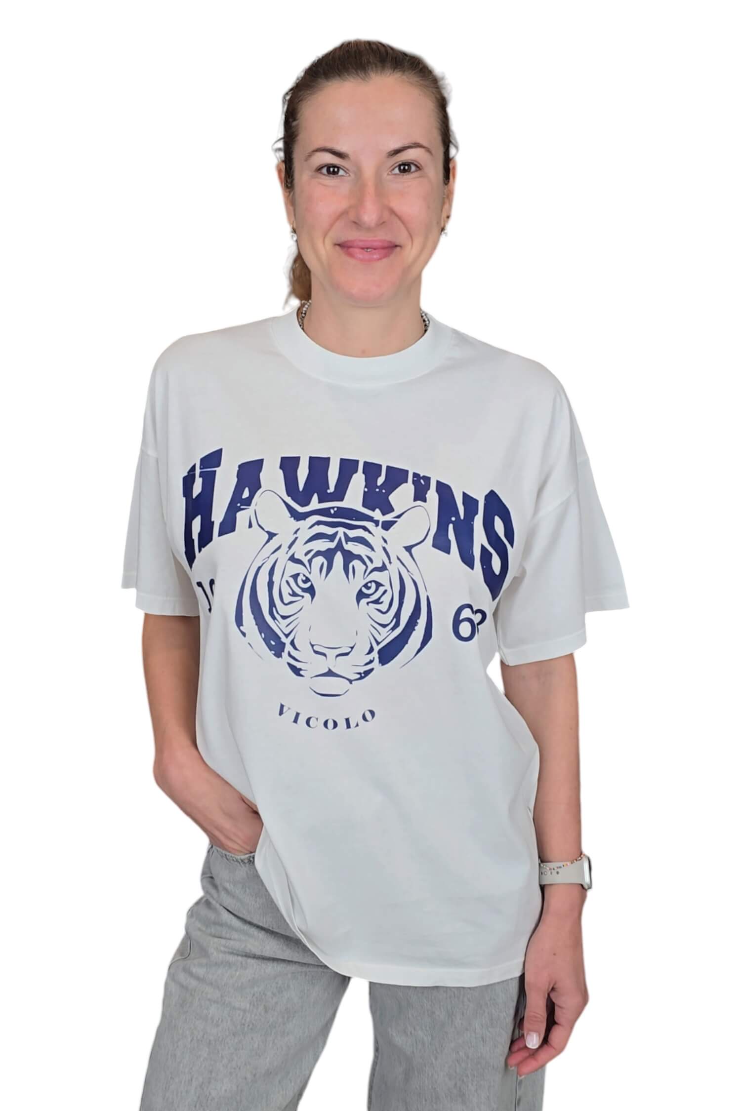 Women's oversize t-shirt with white VICOLO print