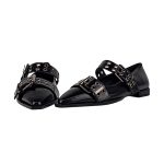 Women's shiny ballerina shoes OVYE black