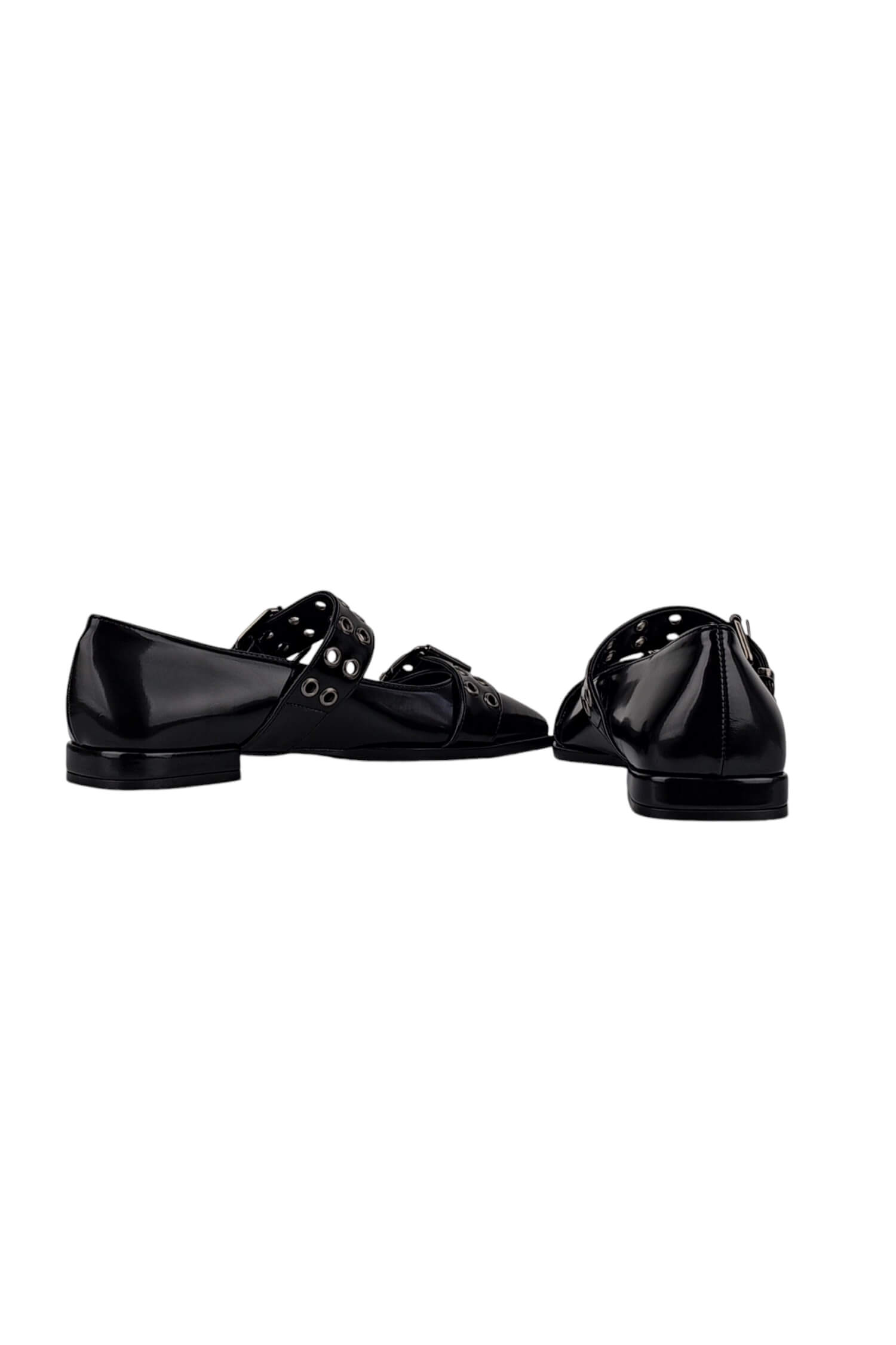 Women's shiny ballerina shoes OVYE black