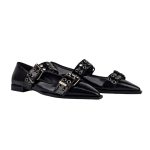 Women's shiny ballerina shoes OVYE black