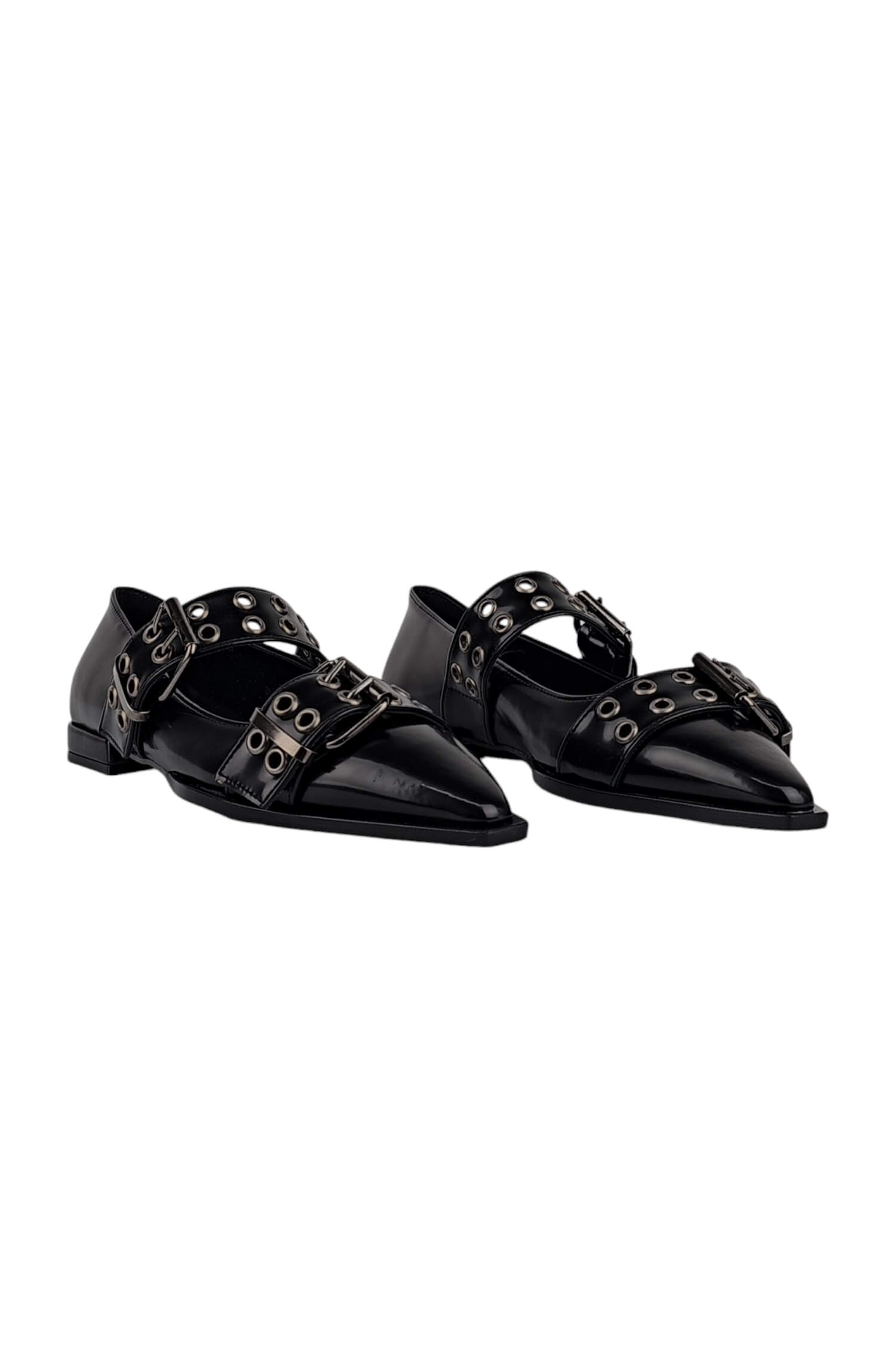 Women's shiny ballerina shoes OVYE black