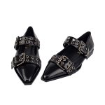 Women's shiny ballerina shoes OVYE black