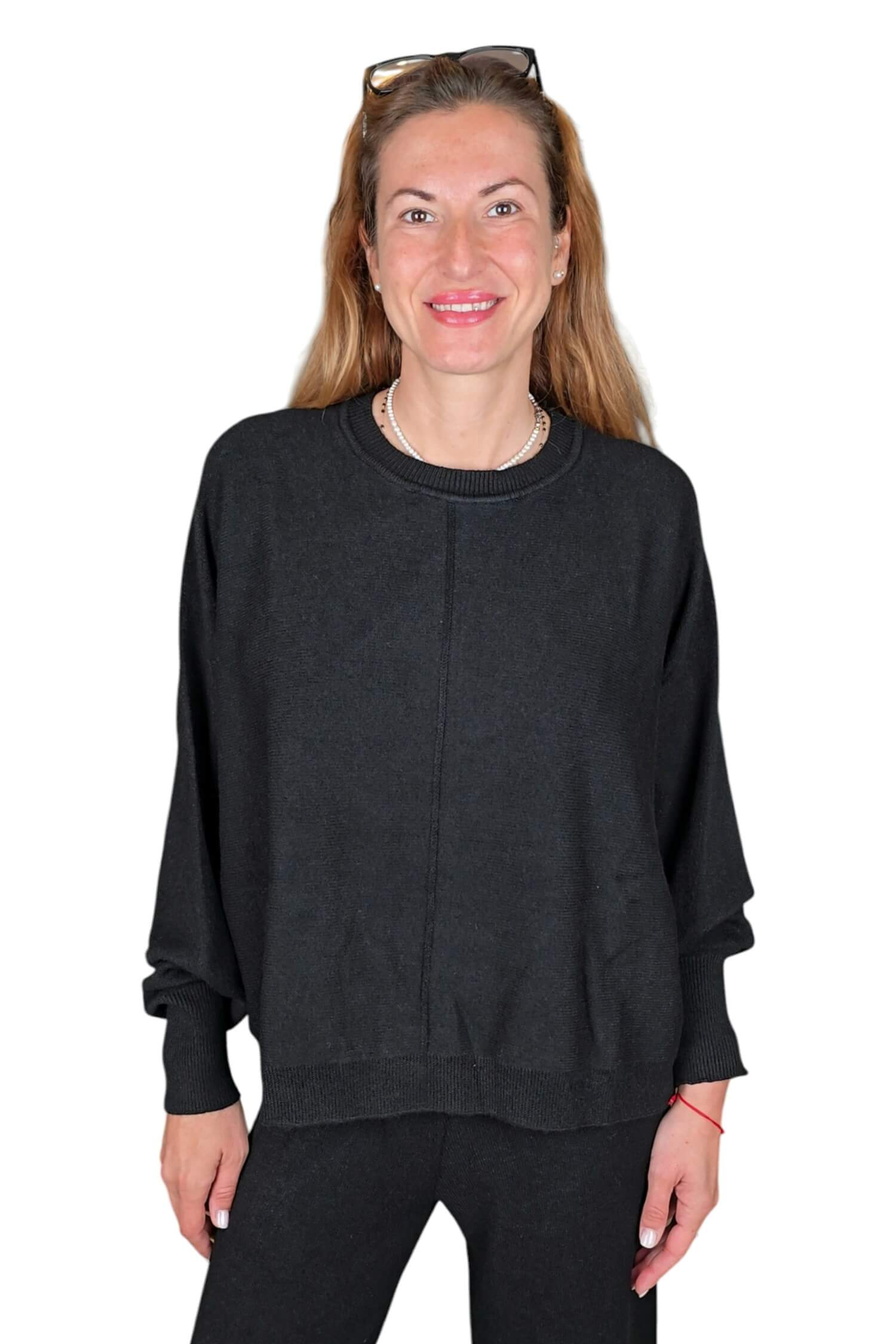 Women's oversize sweater VICOLO black