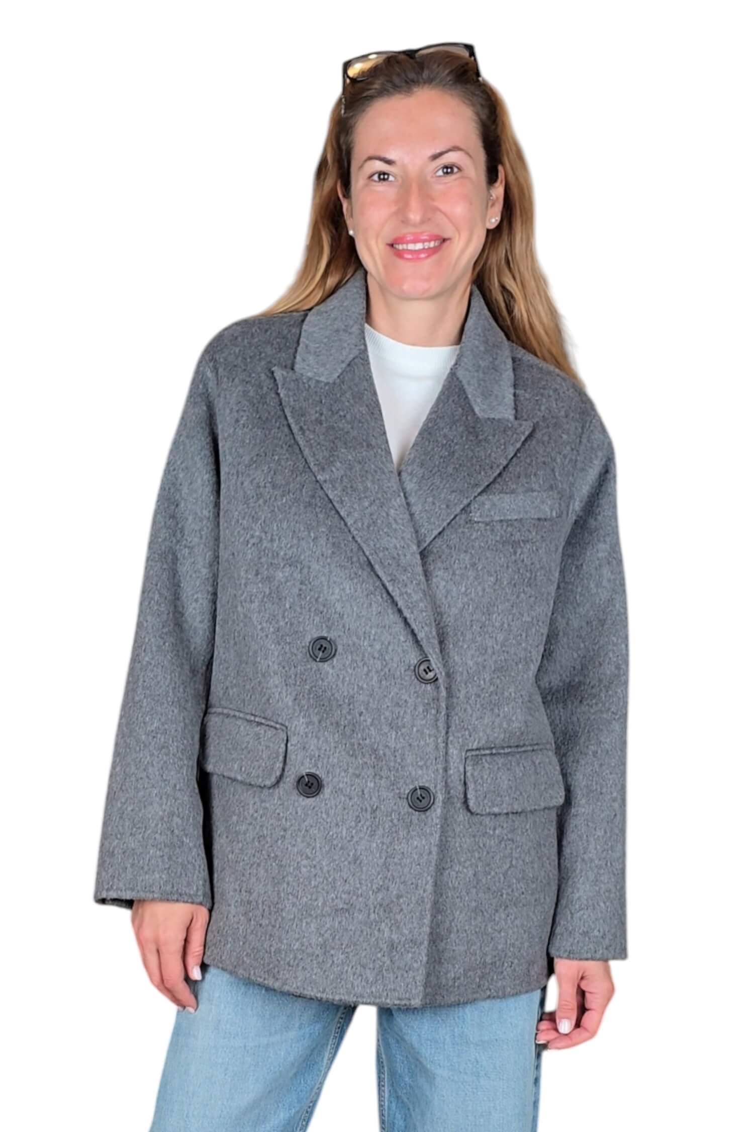 Women's wool short coat VICOLO gray (wool blend)