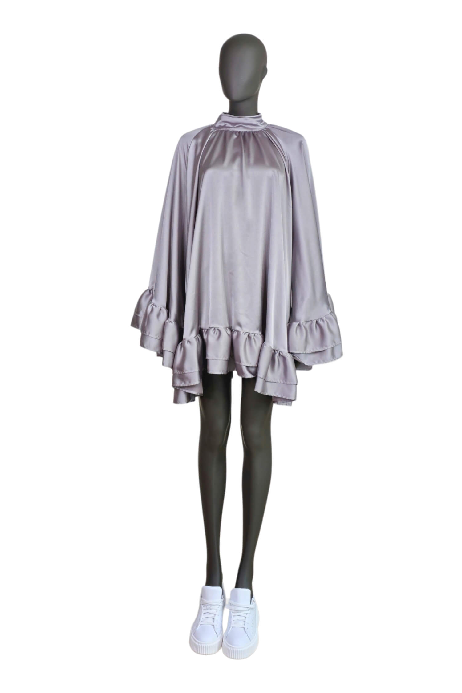 Satin short oversize dress VICOLO gray 2