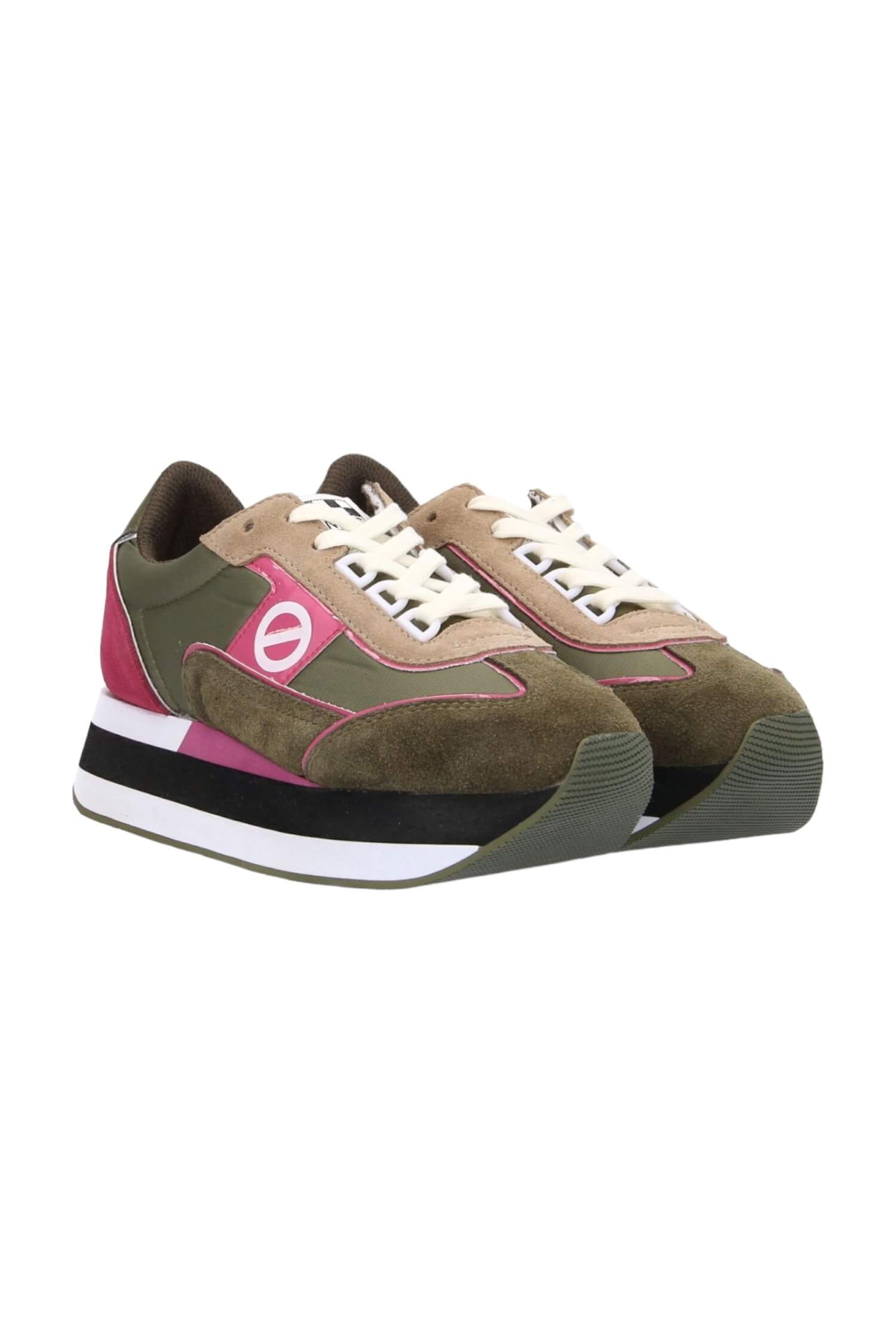 Platform sneakers NO NAME olive 2