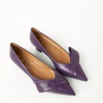 In stock 14.10.2024 Women's low heel leather shoes OVYE purple