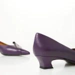 In stock 14.10.2024 Women's low heel leather shoes OVYE purple