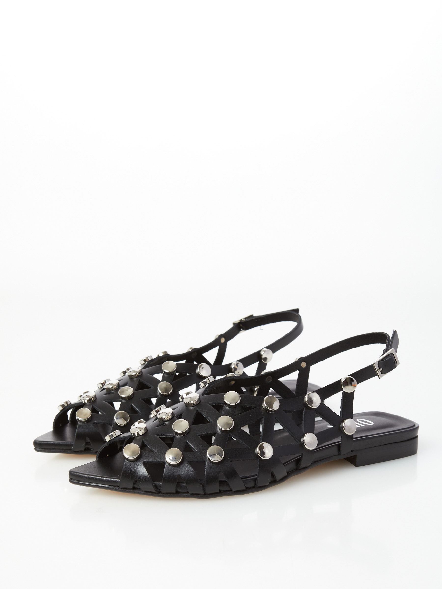 Women's leather sandals OVYE black