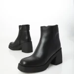 Women's leather heeled shoes OVYE black