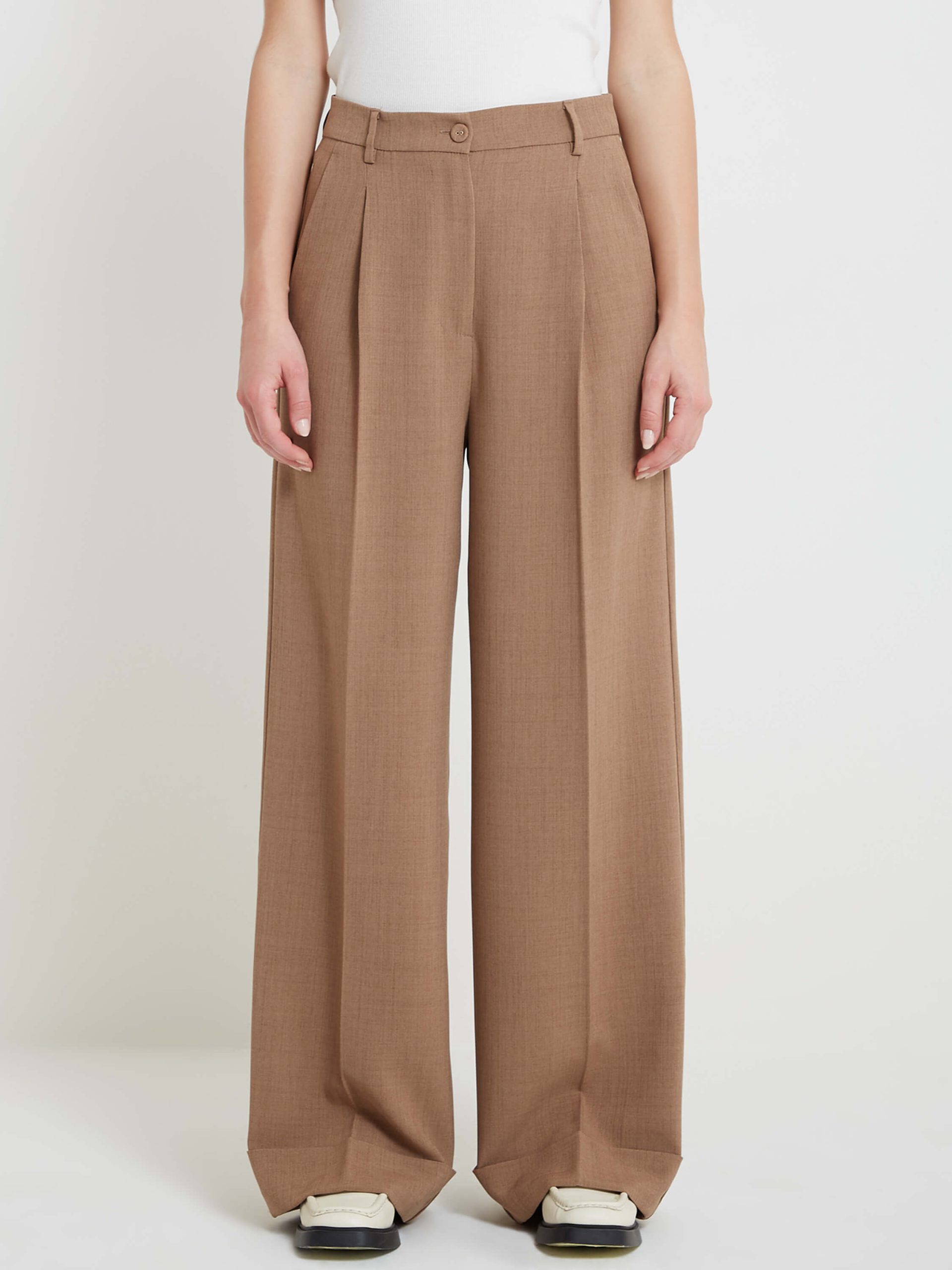 Women's elegant wide trousers VICOLO brown