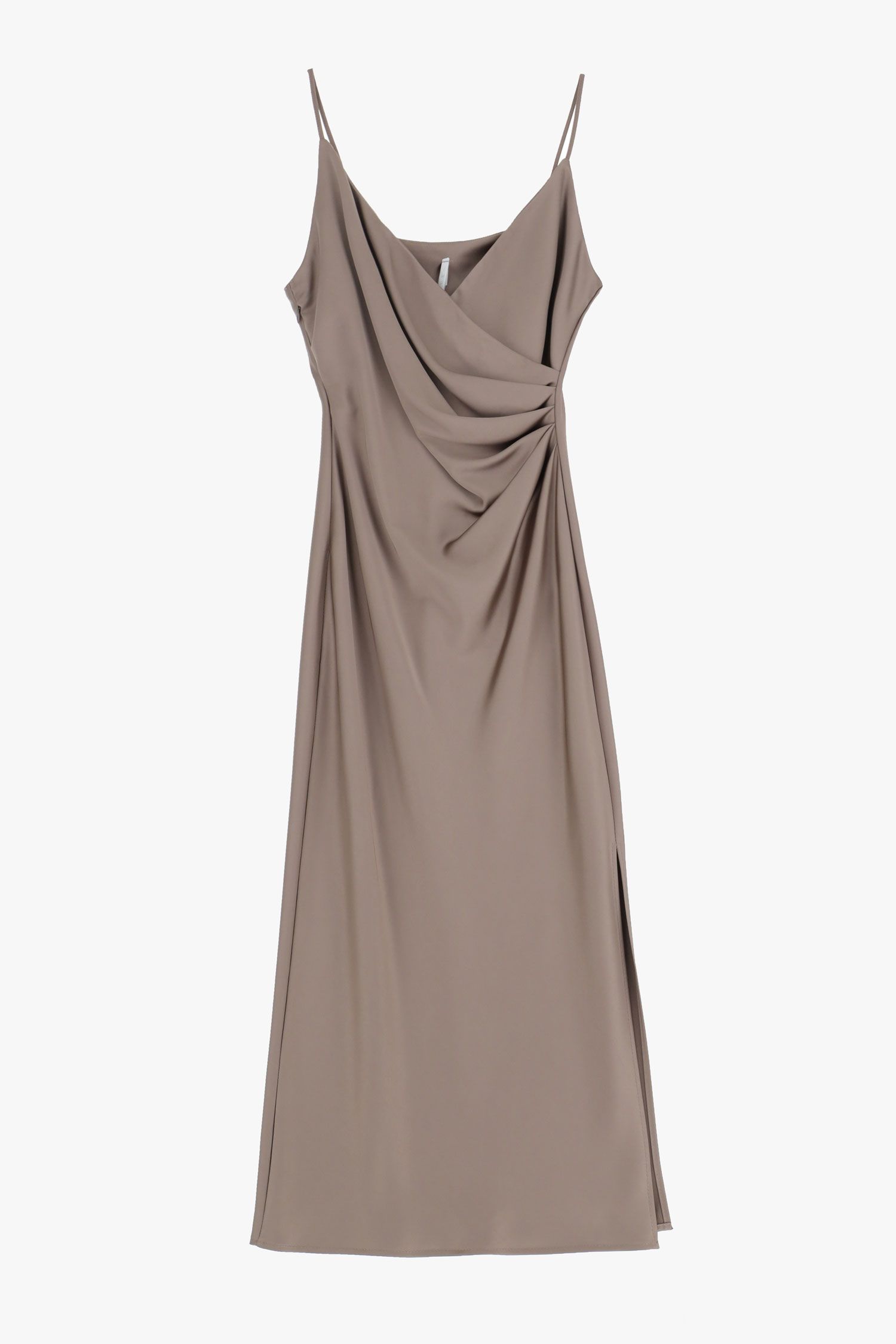 Evening satin dress for a wedding IMPERIAL brown