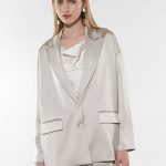Women's elegant satin jacket IMPERIAL beige