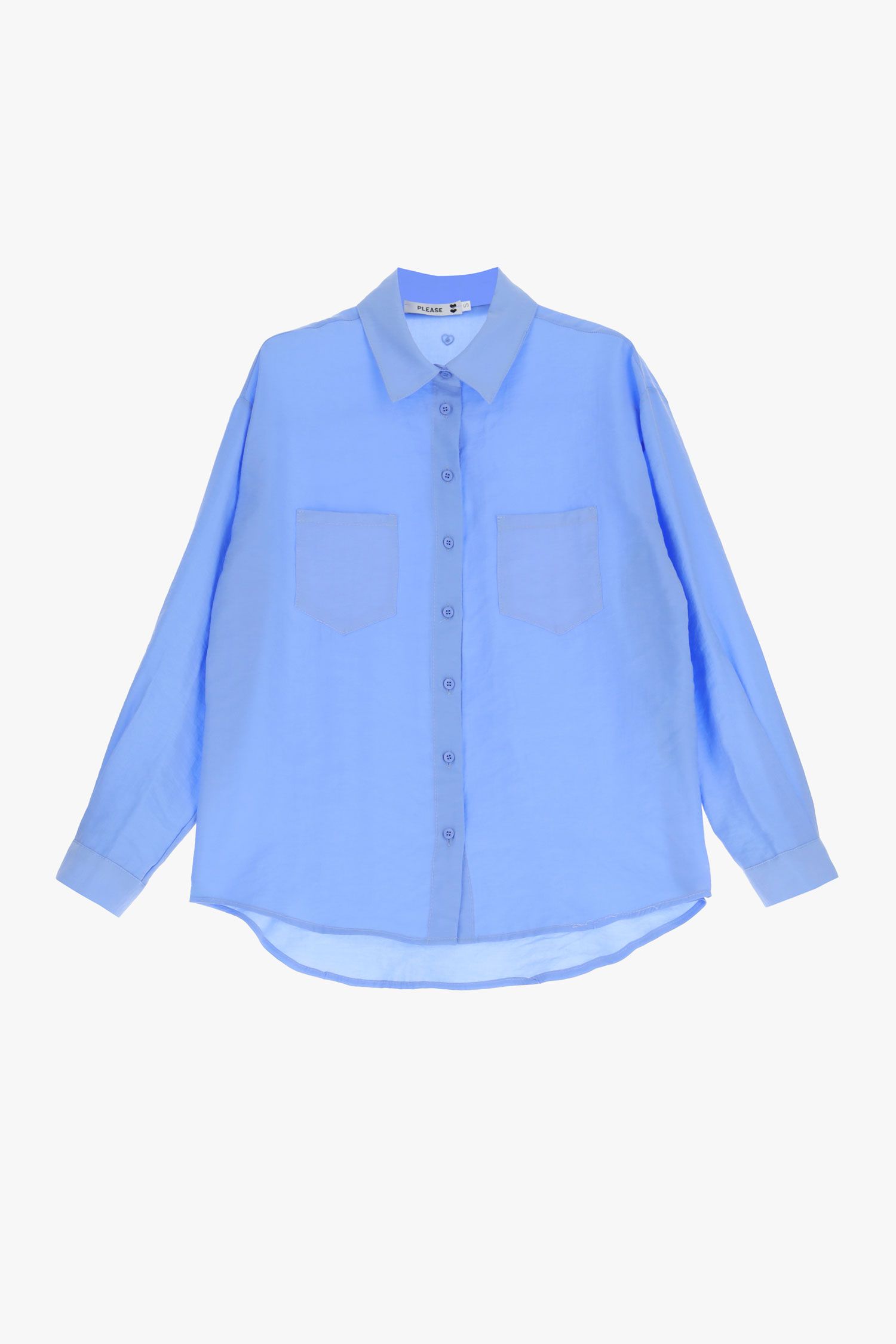 Ladies' summer shirt PLEASE blue