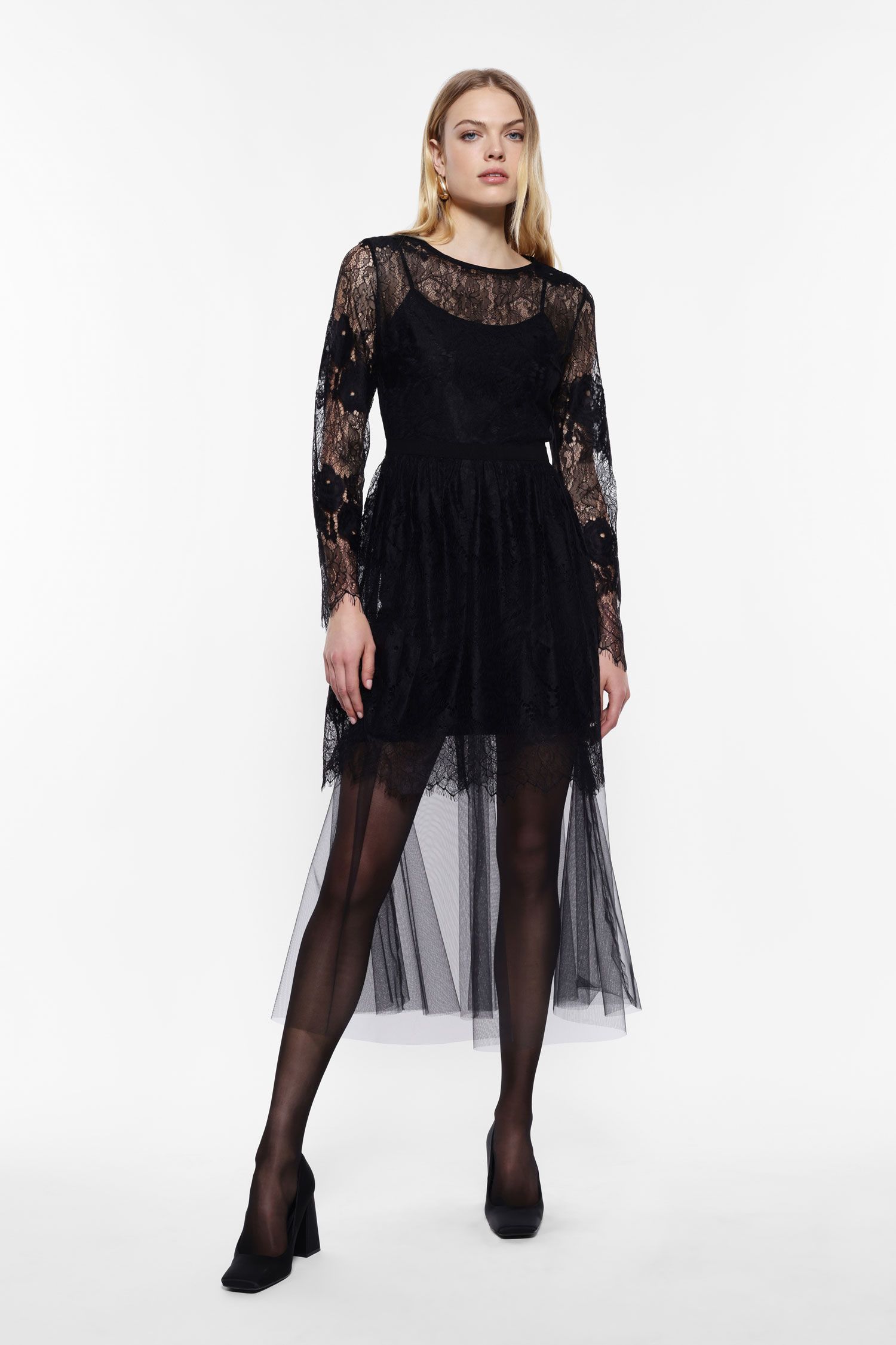 Women's social elegant lace dress IMPERIAL black