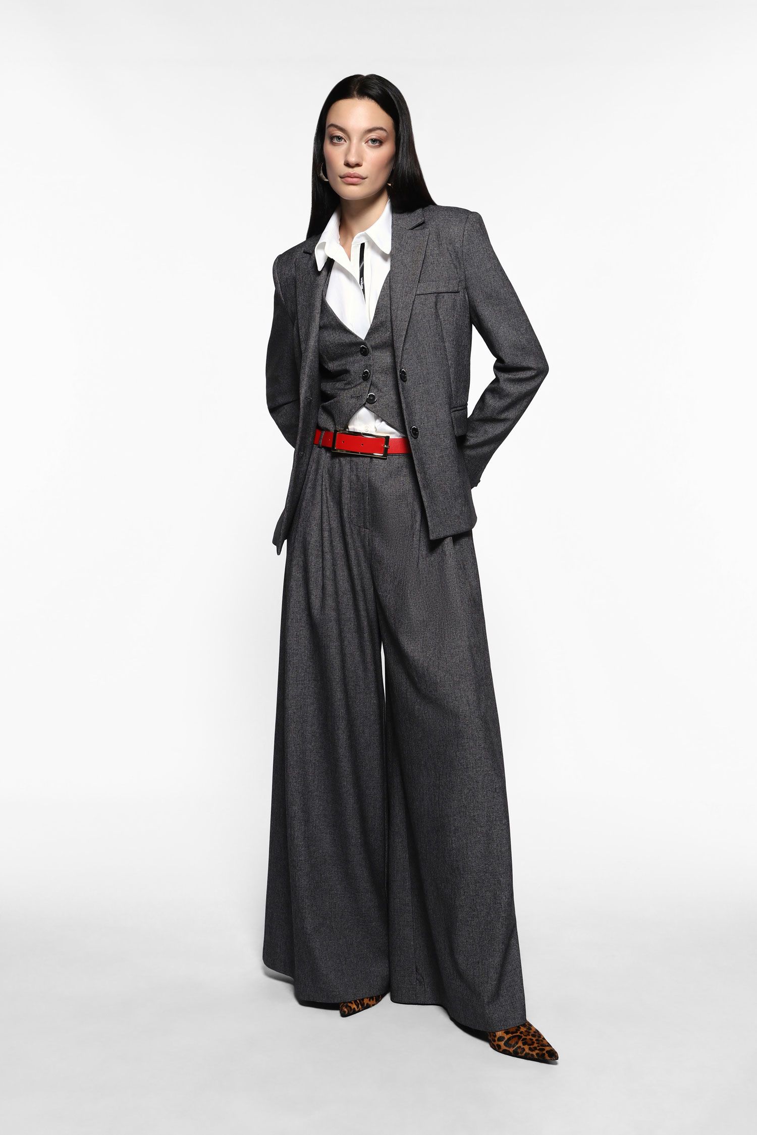 Women's elegant wide trousers IMPERIAL gray