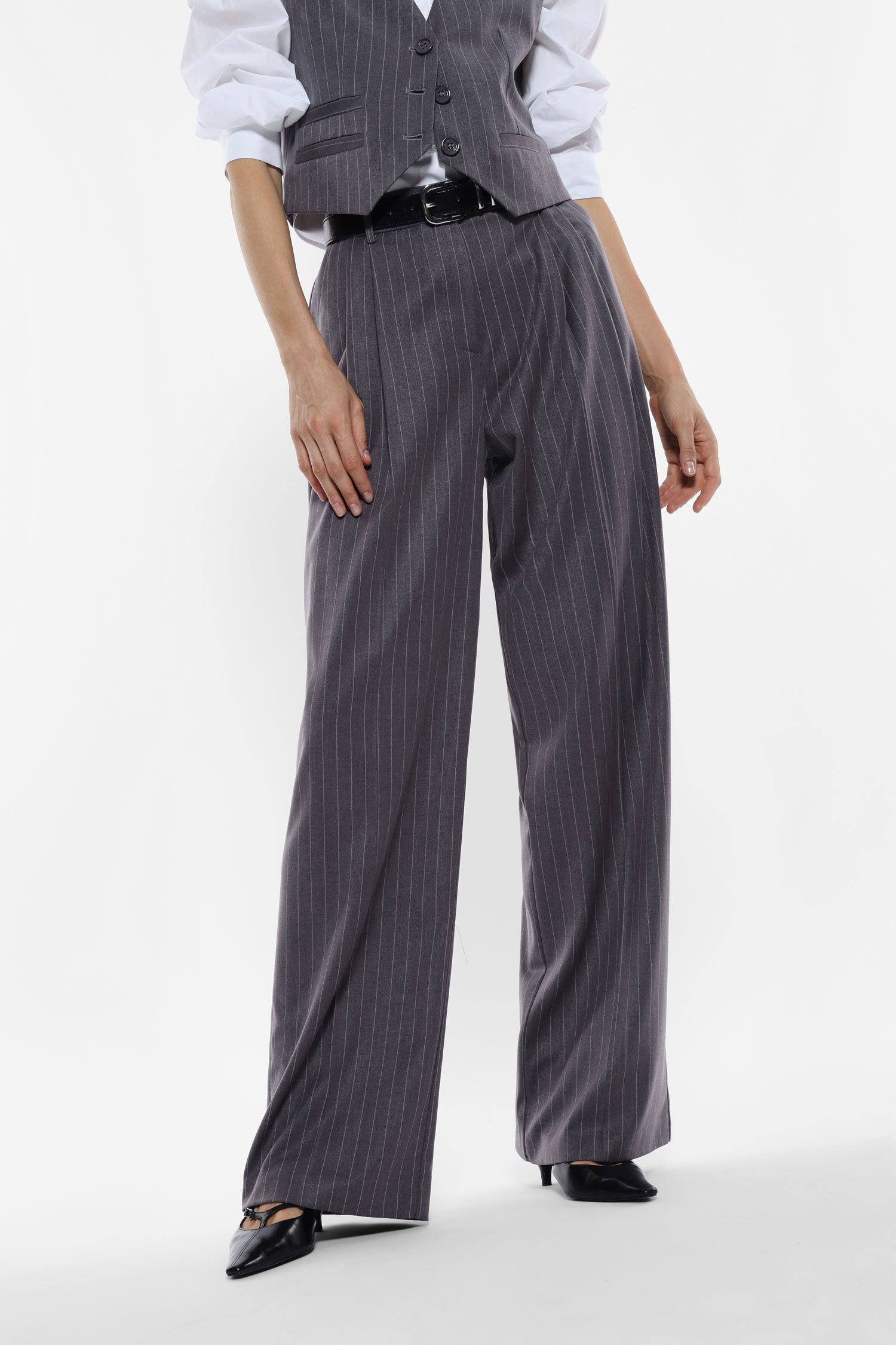 Women's elegant wide trousers IMPERIAL gray