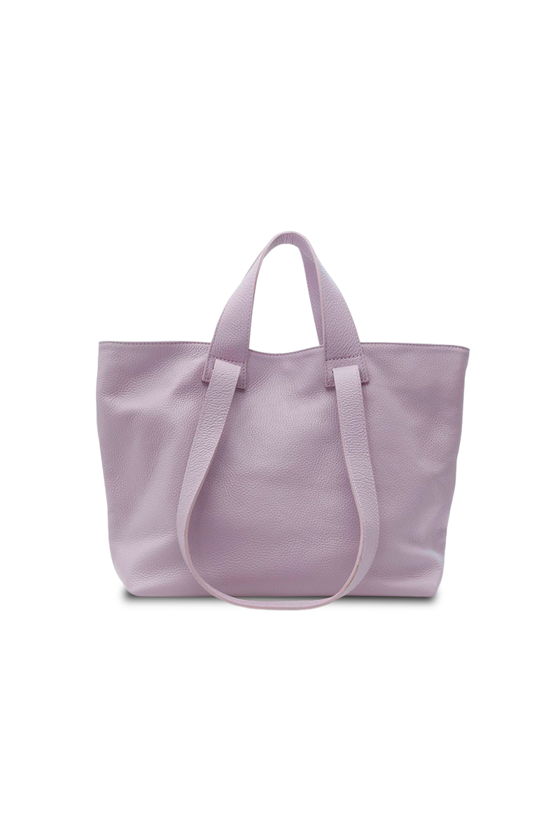 Women's leather shopper handbag Leather Country LARO purple