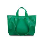 Women's leather shopper handbag Leather Country LARO green