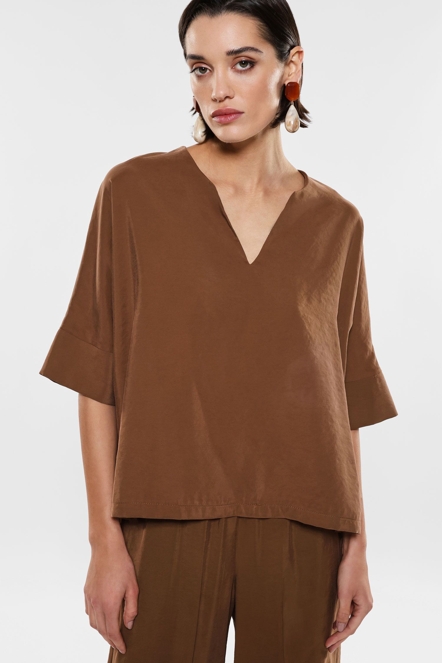 Women's oversize blouse IMPERIAL brown