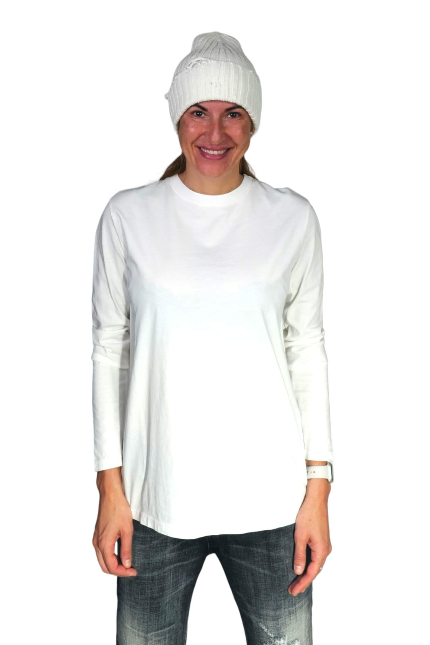 Women's basic t-shirt made of high-quality cotton VICOLO white 1