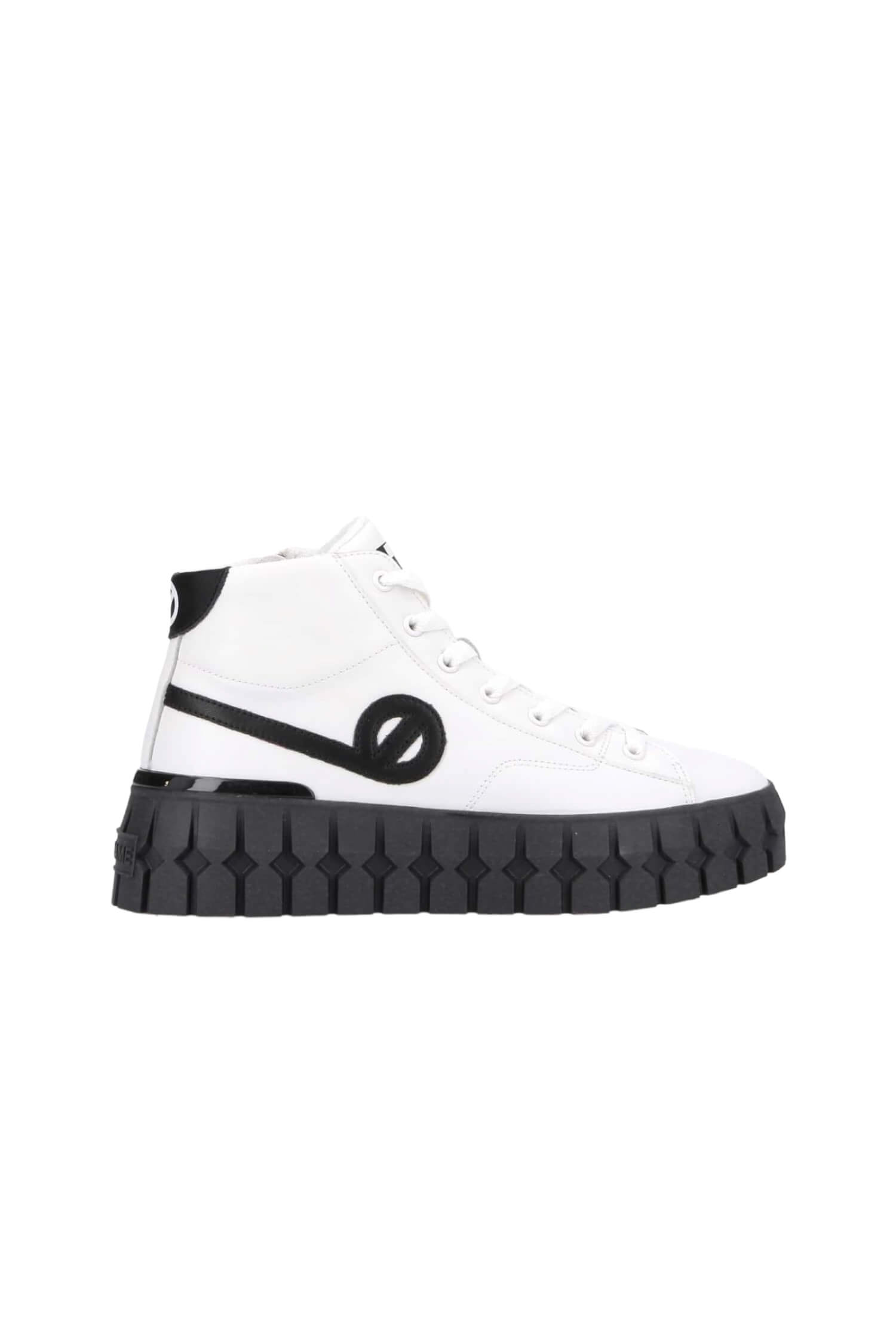 Women's ankle leather platform sneakers NO NAME white 1