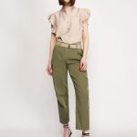 Women's figure-eight pants with pockets PLEASE khaki green