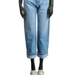 Women's straight jeans with a high waist VICOLO light blue KATE