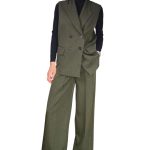 Women's wide trousers VICOLO khaki green